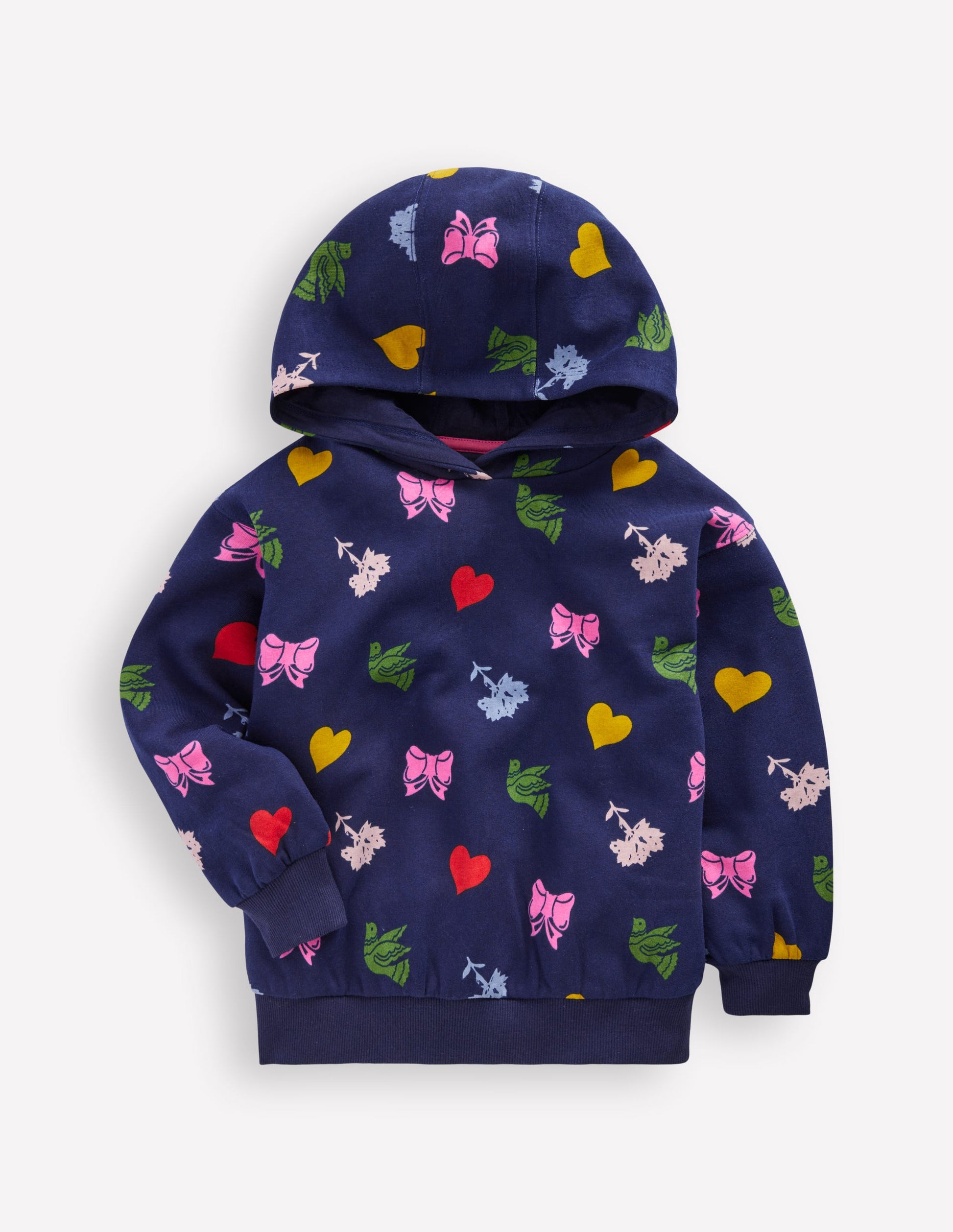 Printed Hoodie-College Navy Festive Fun-2