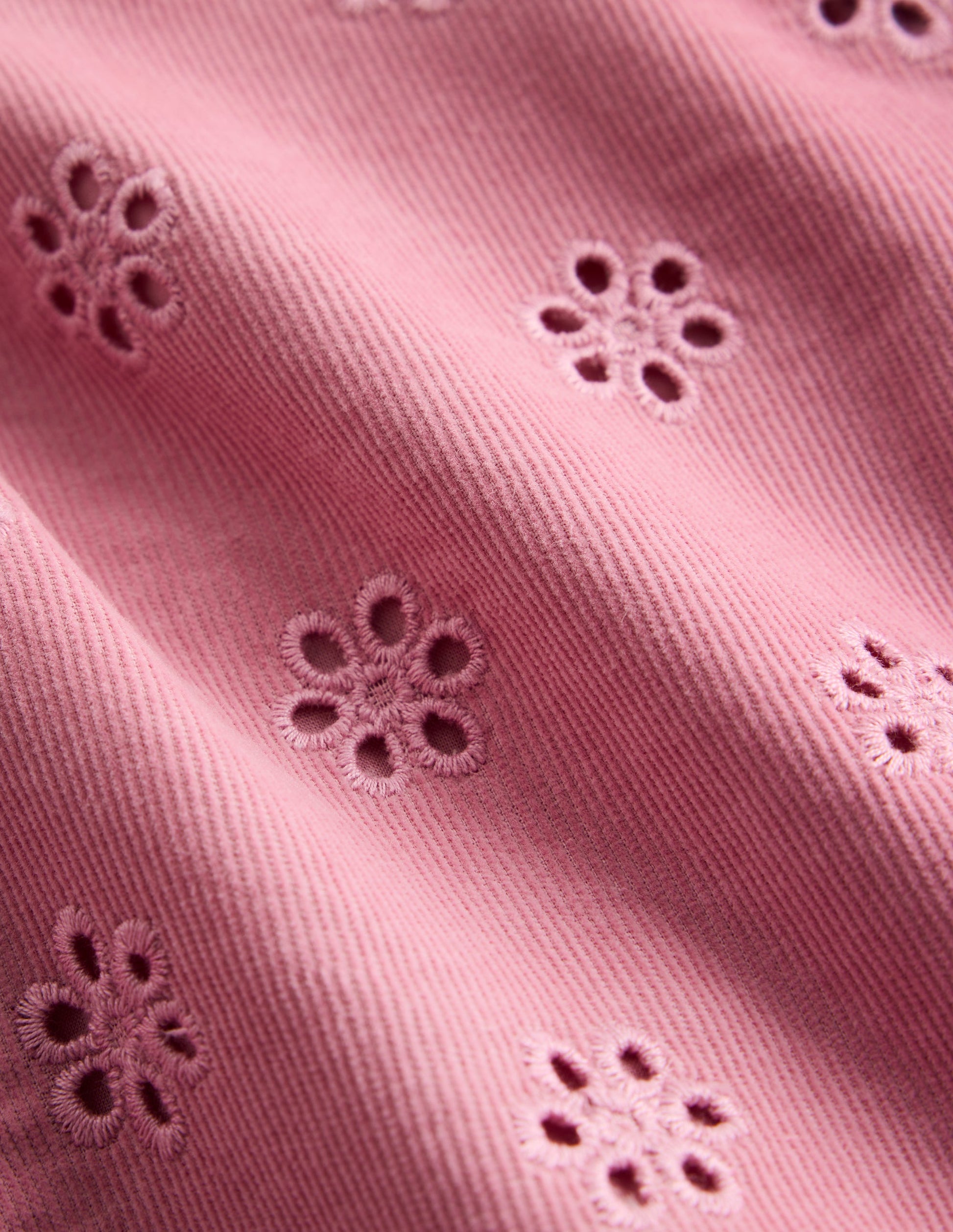 Cord-Kleid mit Lochstickerei-Rosa Schleier-3