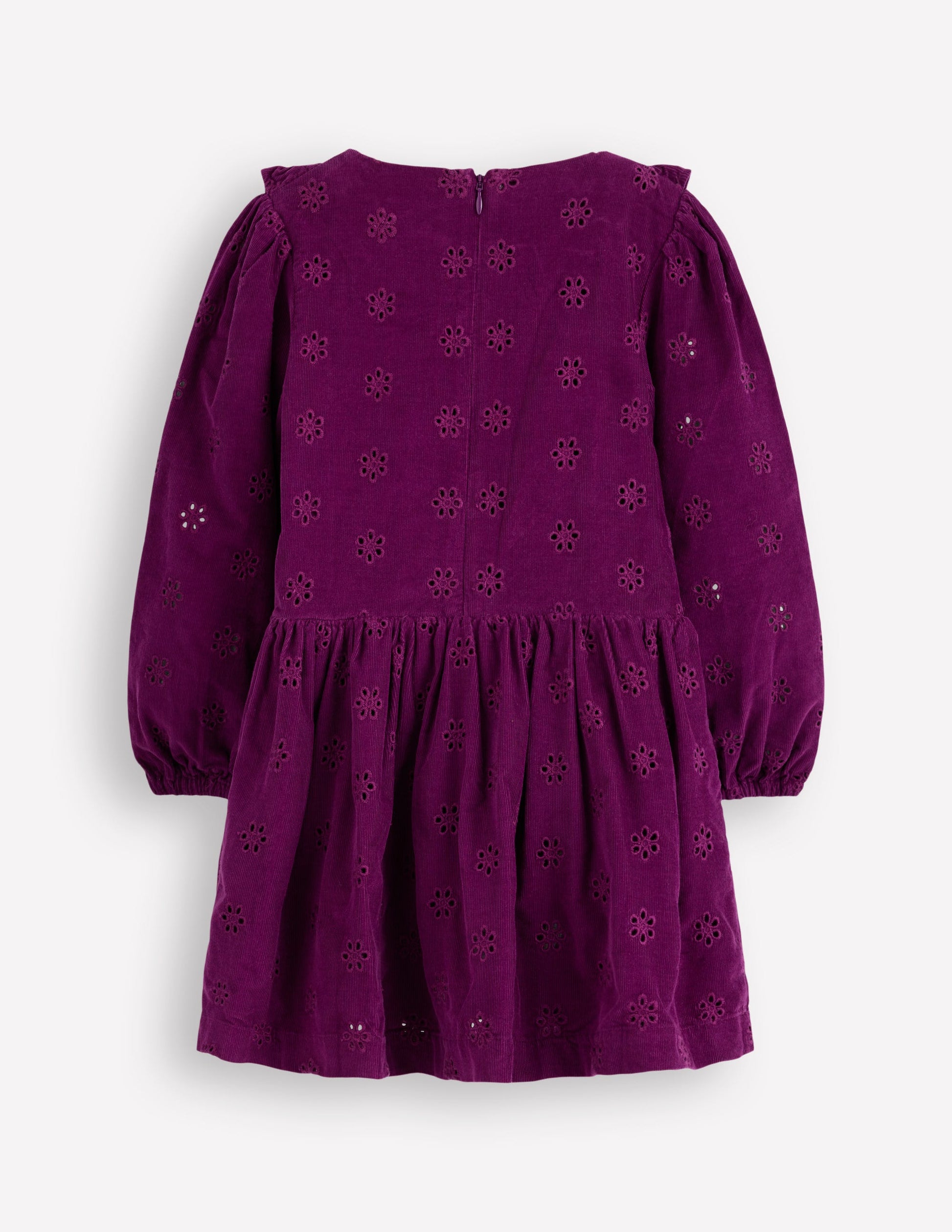 Cord-Kleid mit Lochstickerei-Brombeere-2