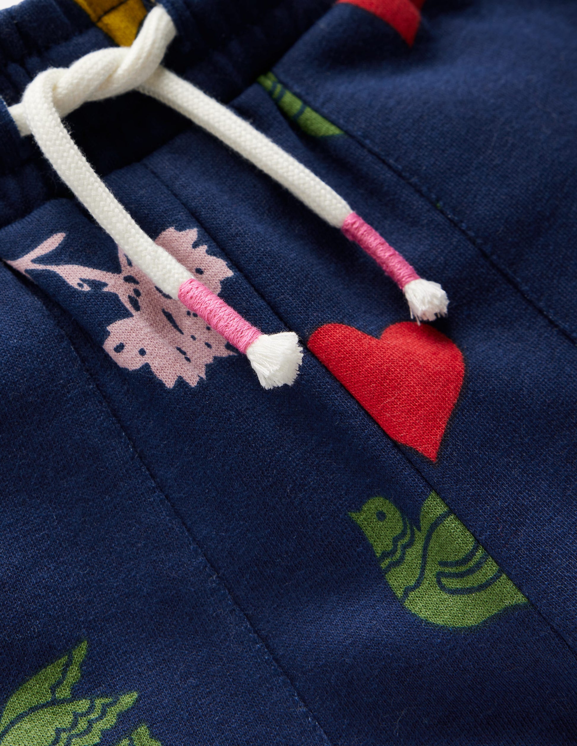 Wide Leg Printed Jogger-College Navy Festive Fun-4