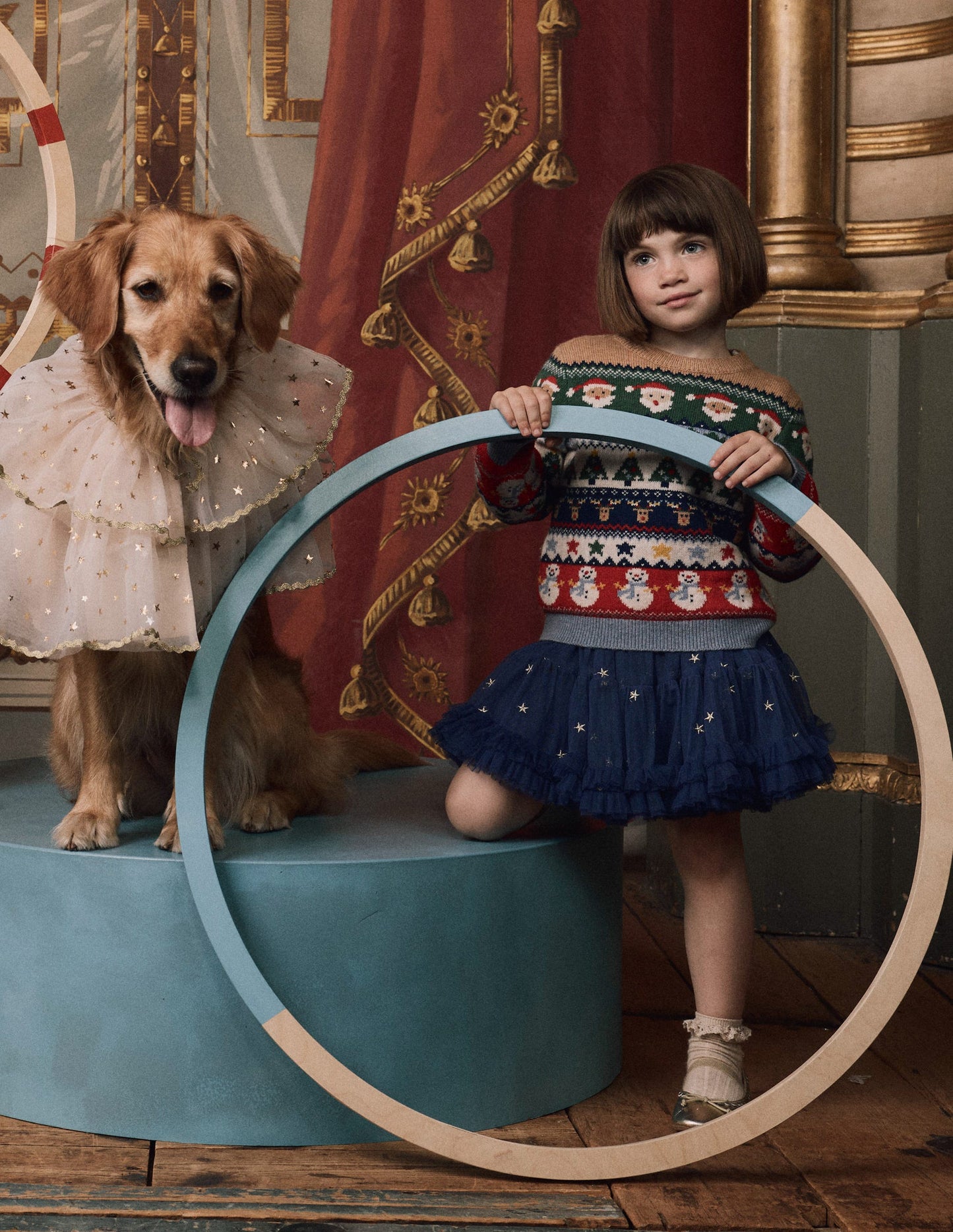 Verzierter Tüllrock-Marineblau Sterne