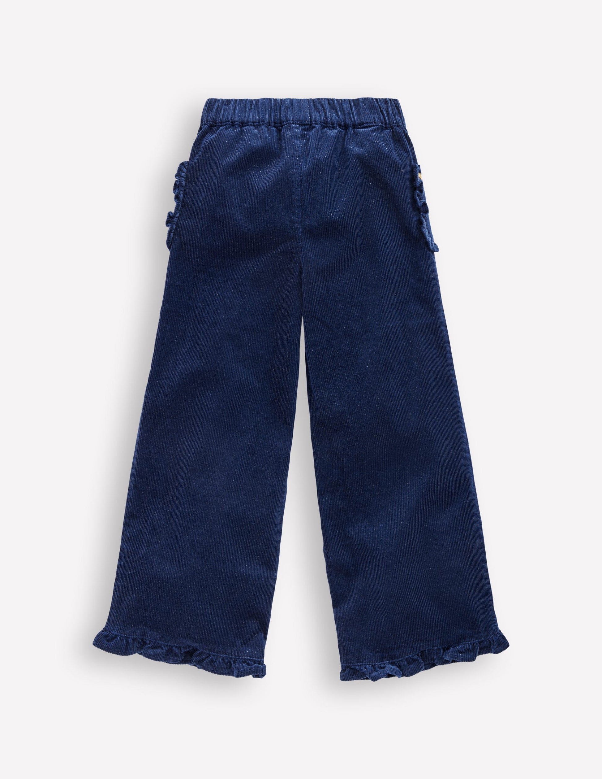 Gerüschte Cordhose zum Hineinschlüpfen-Navy Glitzer-2
