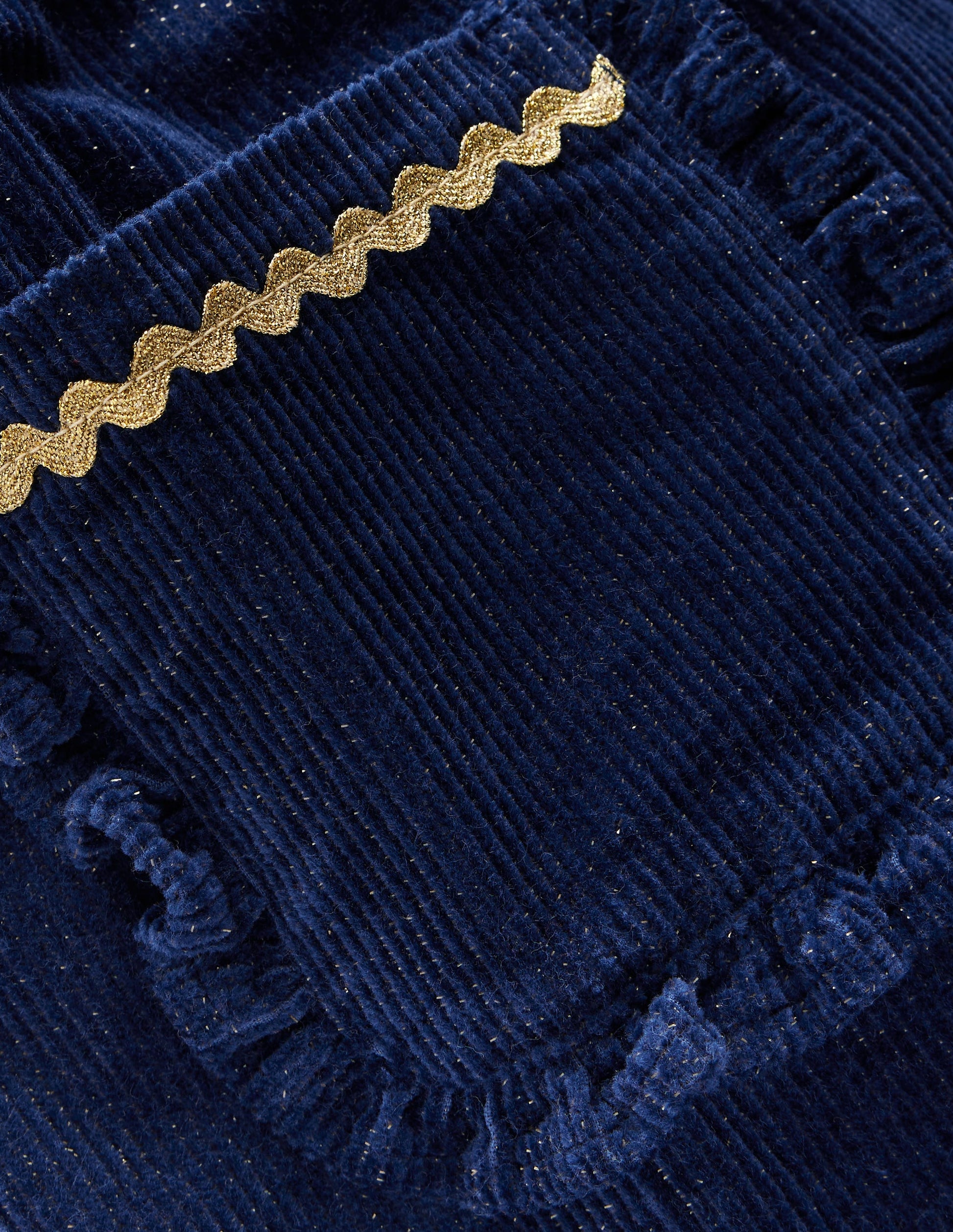 Gerüschte Cordhose zum Hineinschlüpfen-Navy Glitzer-3