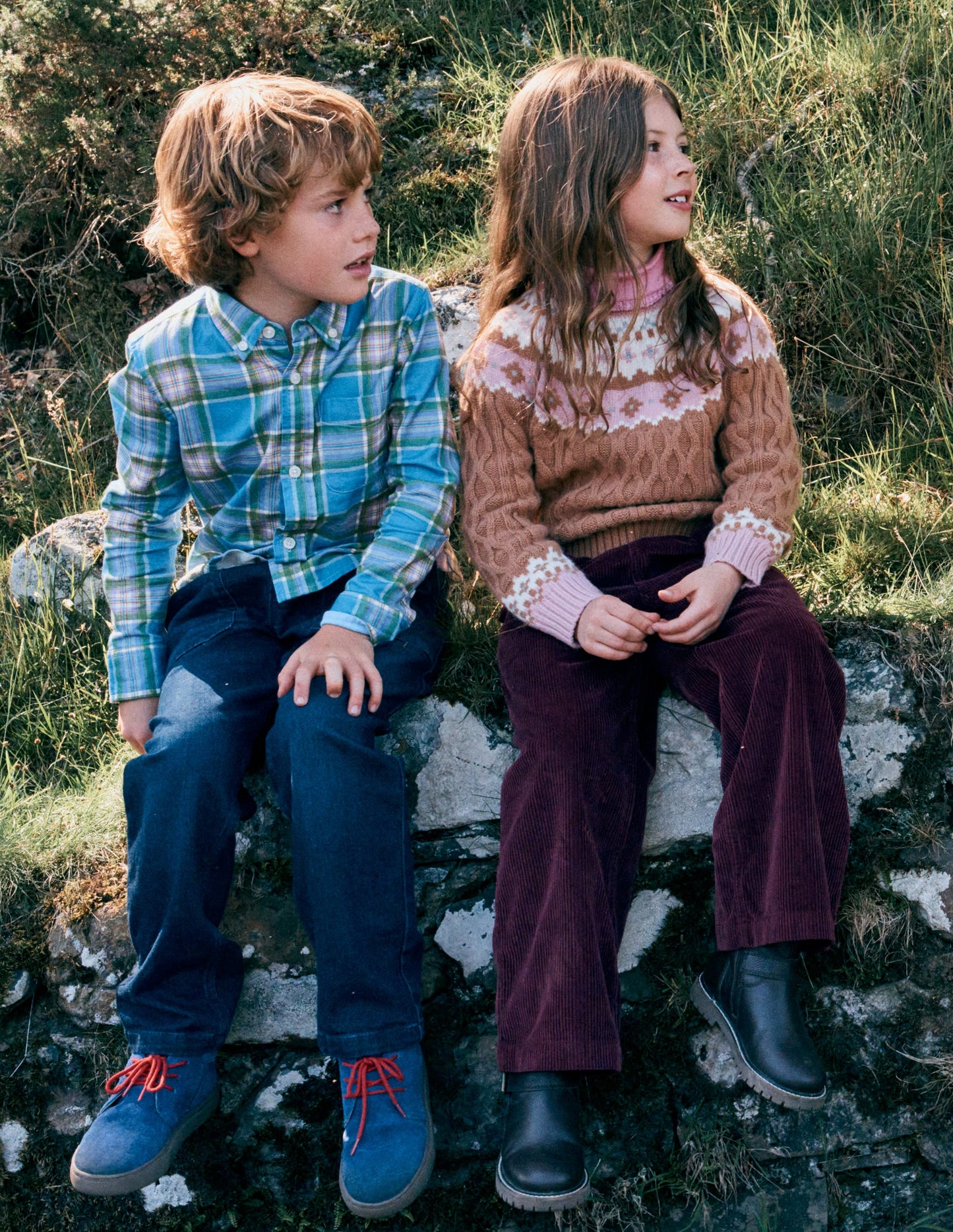 Fair-Isle-Pullover mit Zopfmuster-Camel Meliert