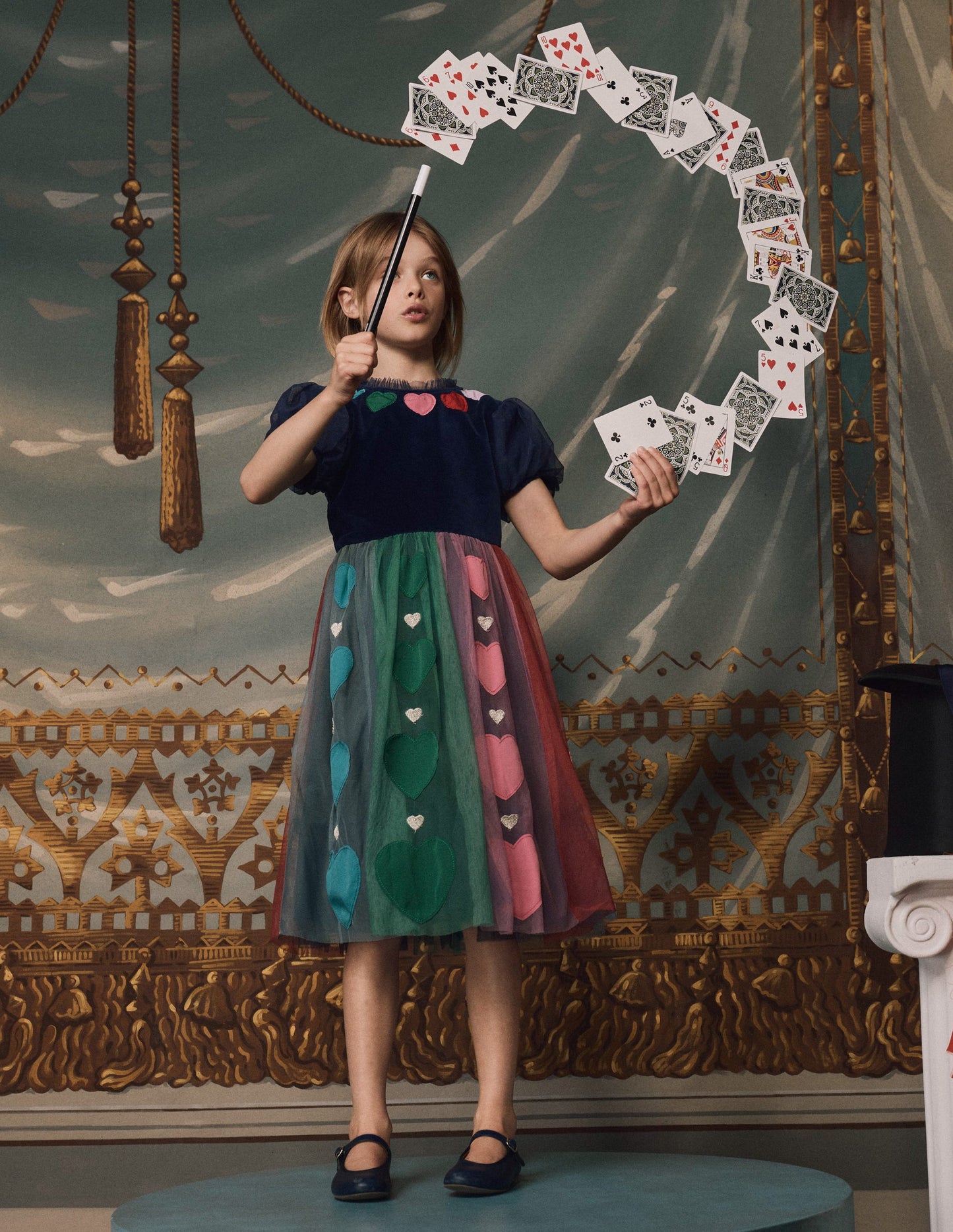 Kleid aus Samt und Tüll für besondere Anlässe-Schuluniform-Marineblau Herzen