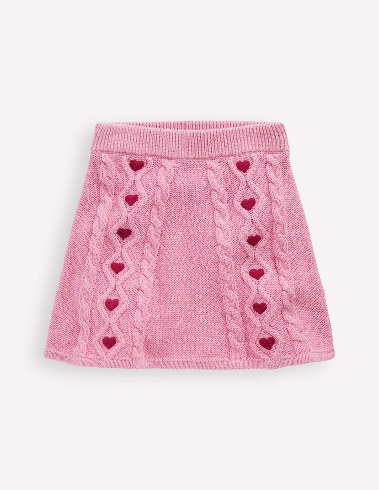 Strickrock mit Zopfmuster-Kirschblütenrosa