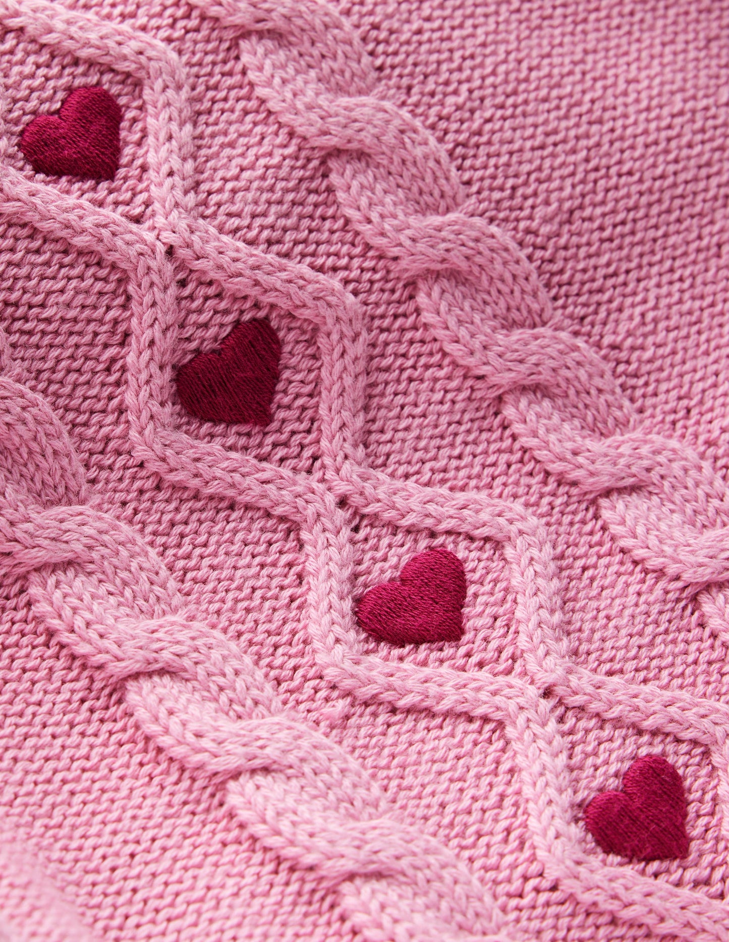 Strickrock mit Zopfmuster-Kirschblütenrosa