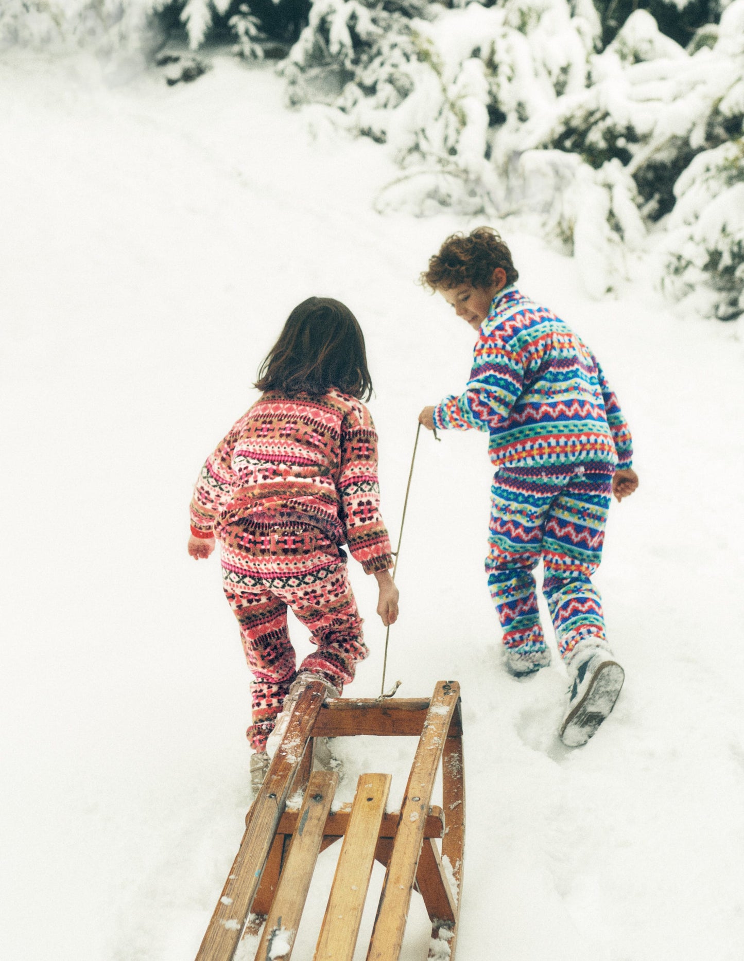 Cosy Geometric Fleece-Pink Aztec Geo