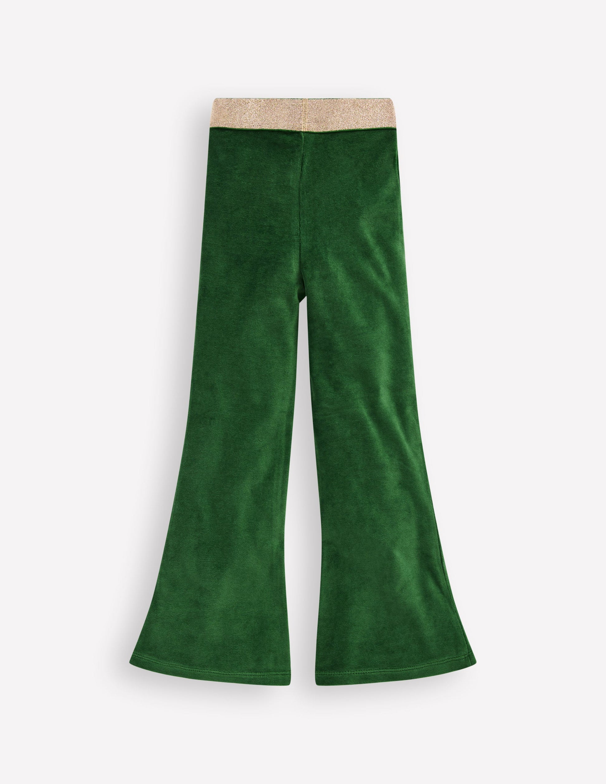 Legging évasé en velours-Vert pin-2