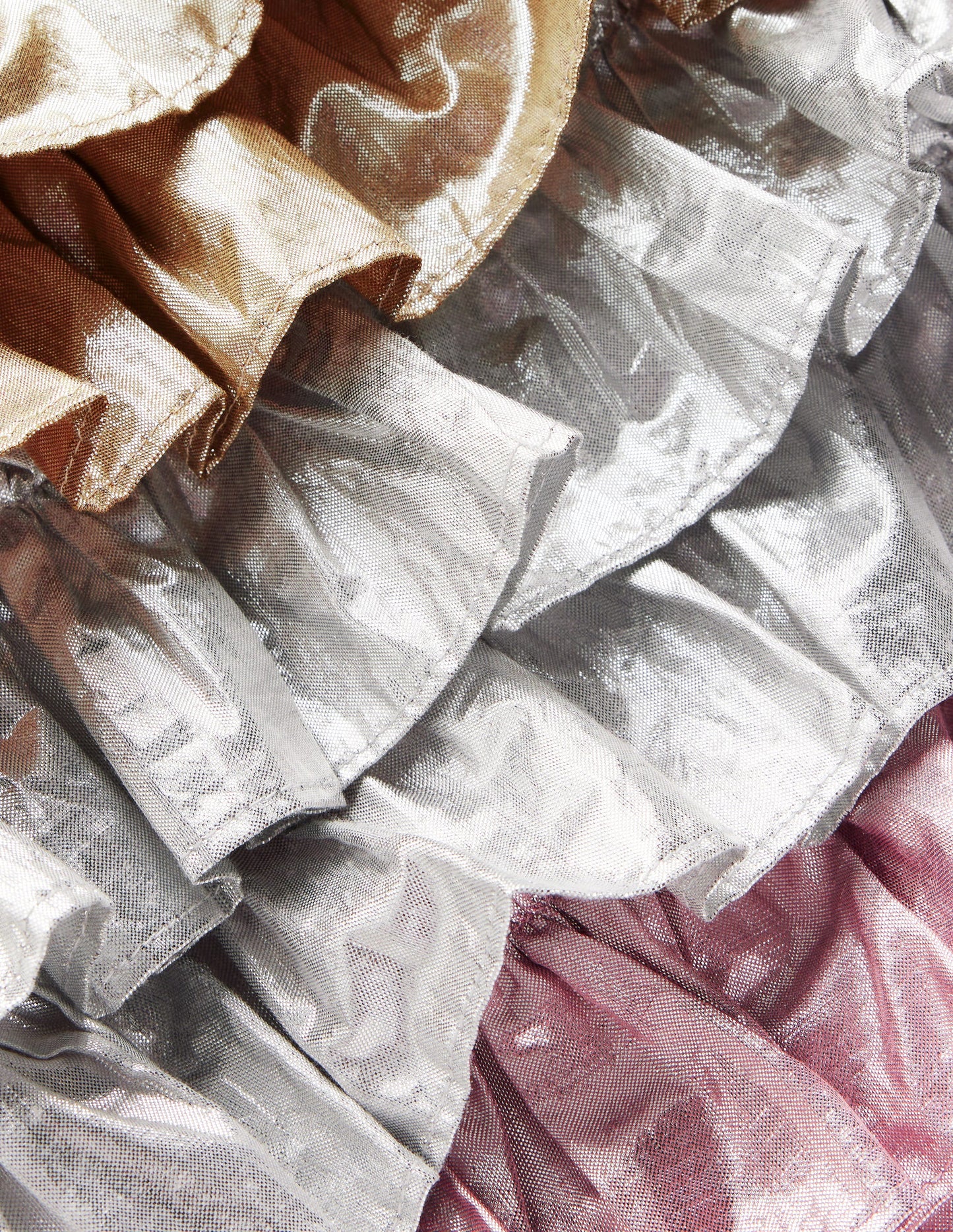 Gestufte Jacke in Metallic-Optik-Metallic Blockfarben