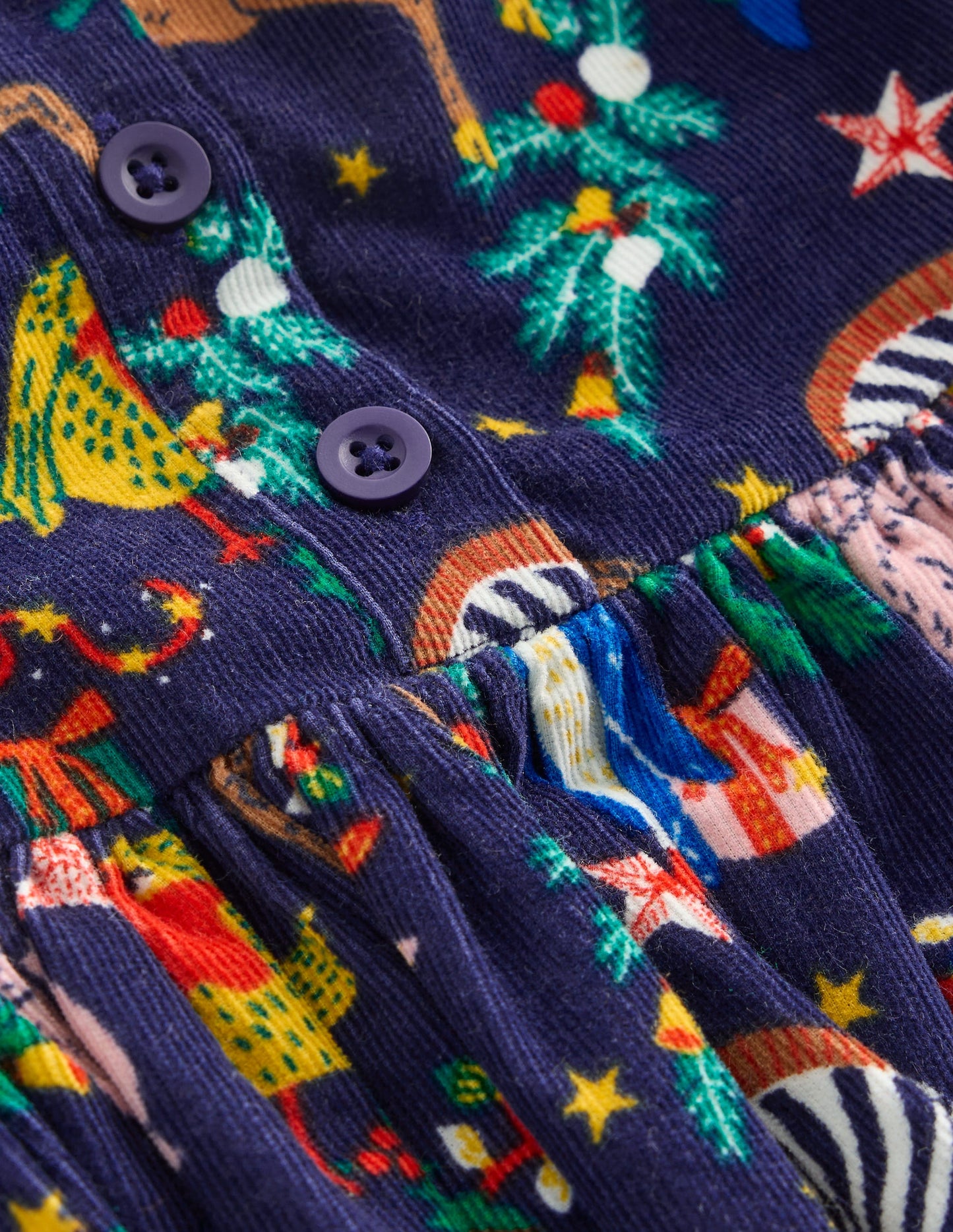 Gewebtes Kleid mit Rüschenausschnitt-Schuluniform-Marineblau Weihnachtsfeier