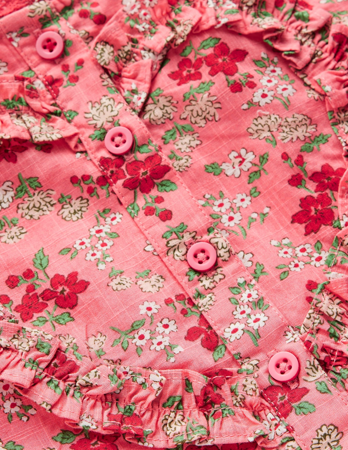 Jolie robe-chemise décorée-Motif Meadow Floral rose saumon