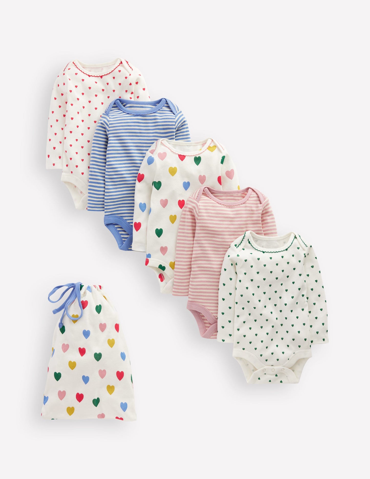 Bodys im 5er-Pack-Bunt & Nautisch Floral