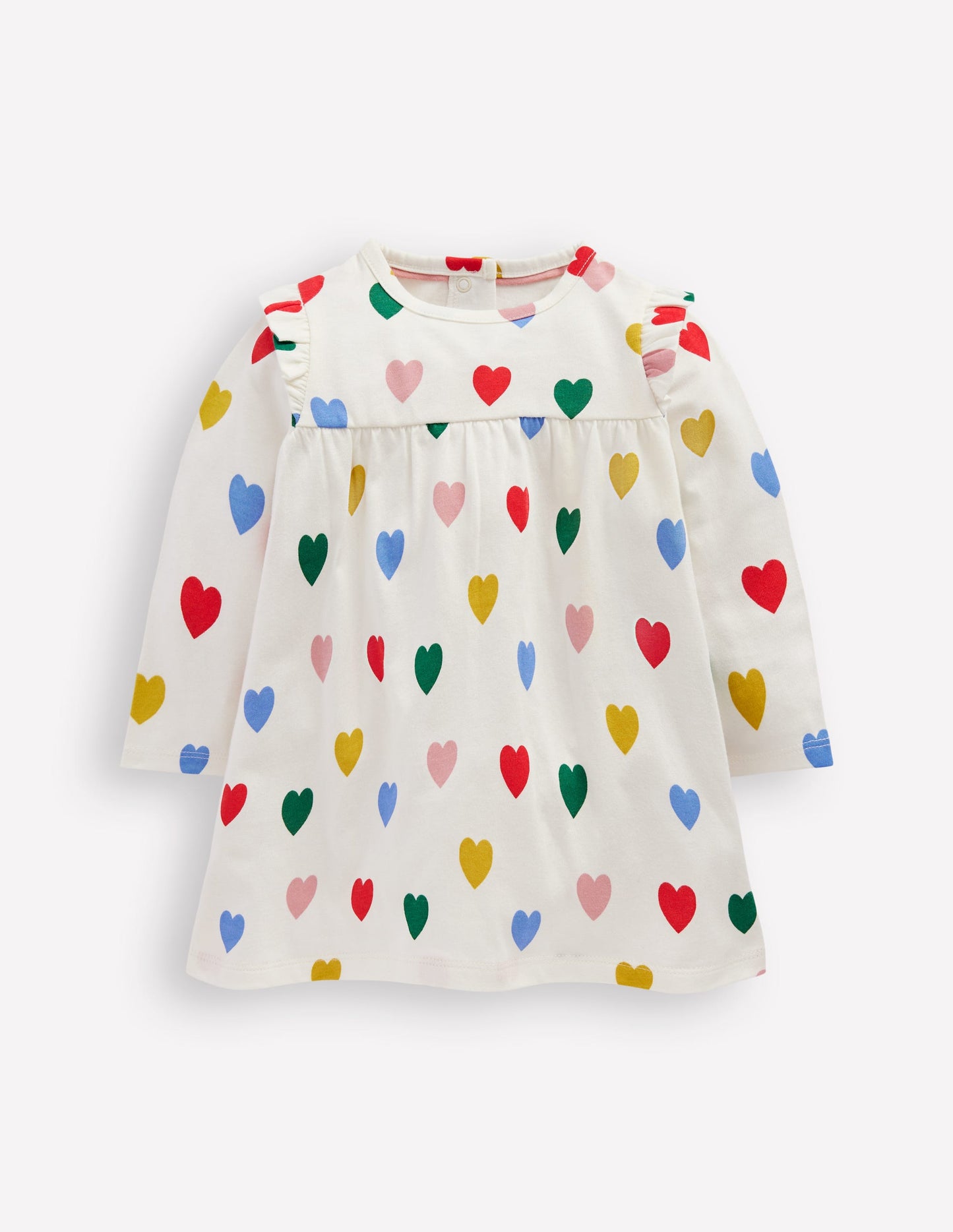 Bedrucktes Jerseykleid-Regenbogen Herzen