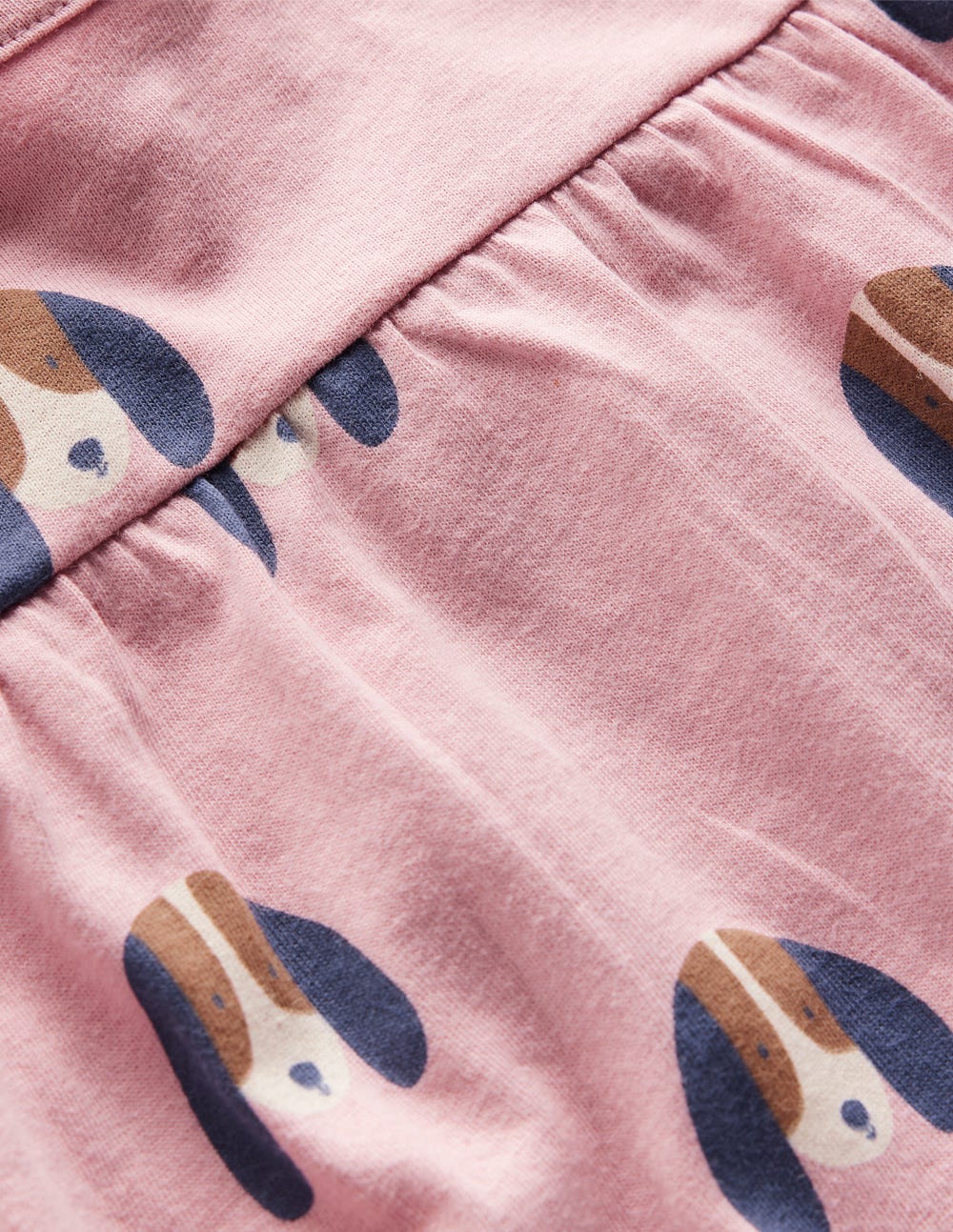 Bedrucktes Jerseykleid-Zuckerwattenrosa Hunde