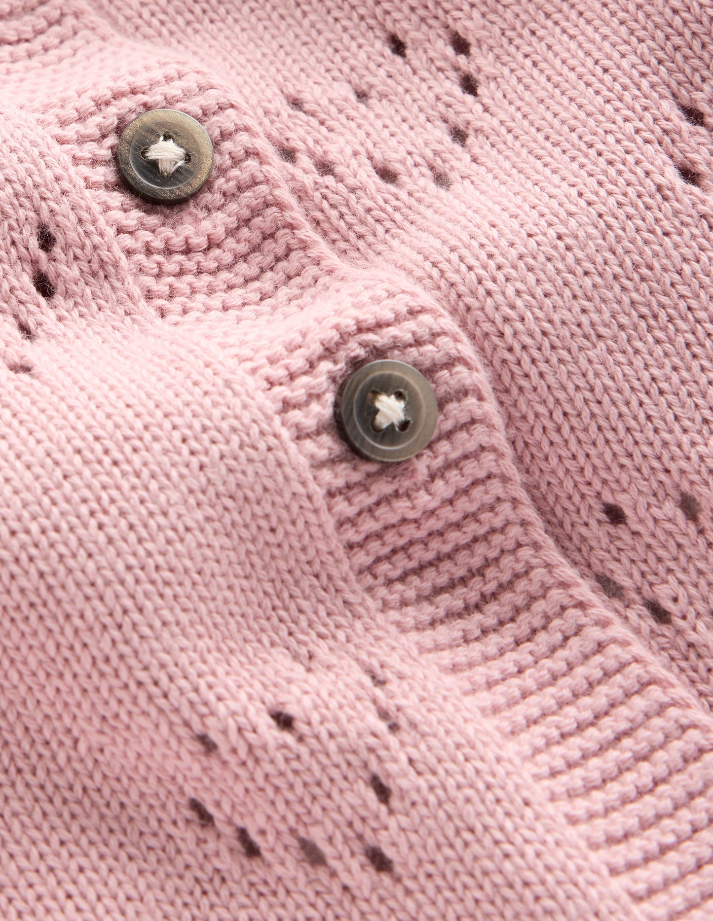 Hübsche Pointelle-Strickjacke-Vintage-Rosa