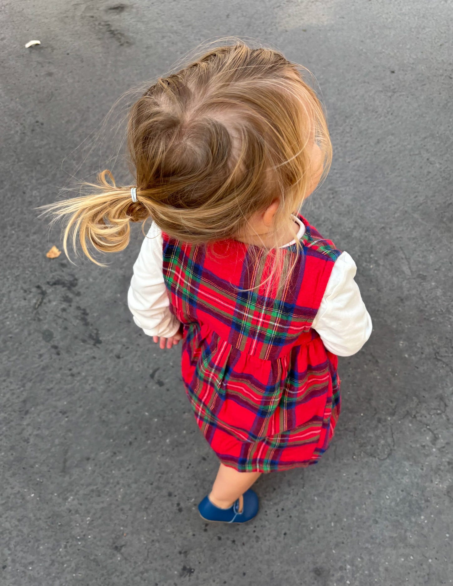 Gewebtes Schürzenkleid-Set-Rot Kariert