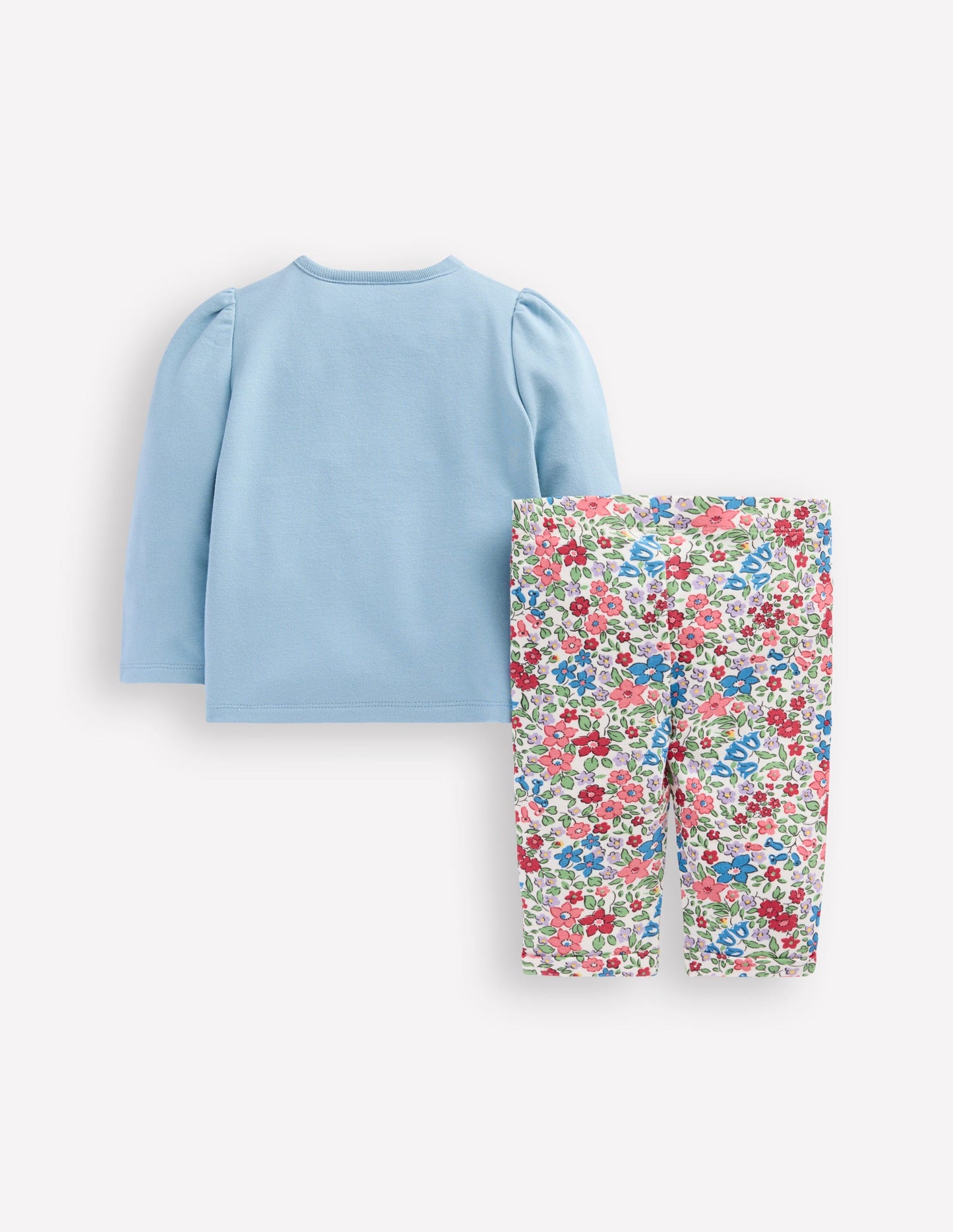 Jersey-Spielset mit Applikation-Blau Blumenmuster Herzen