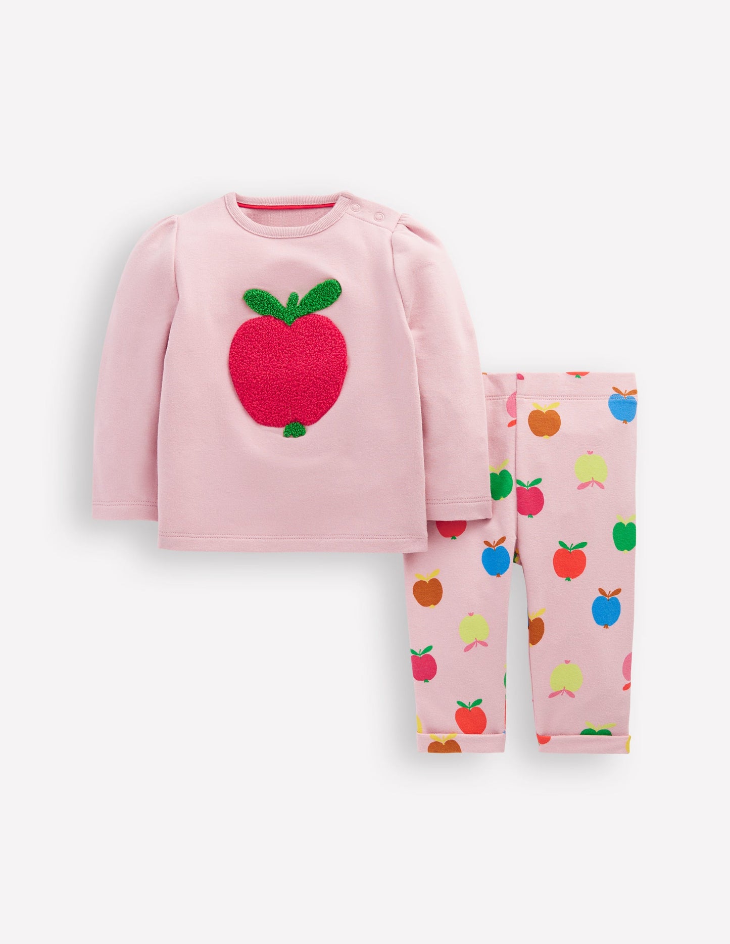 Jersey-Spielset mit Applikation-Vintage-Rosa Kleine Äpfel