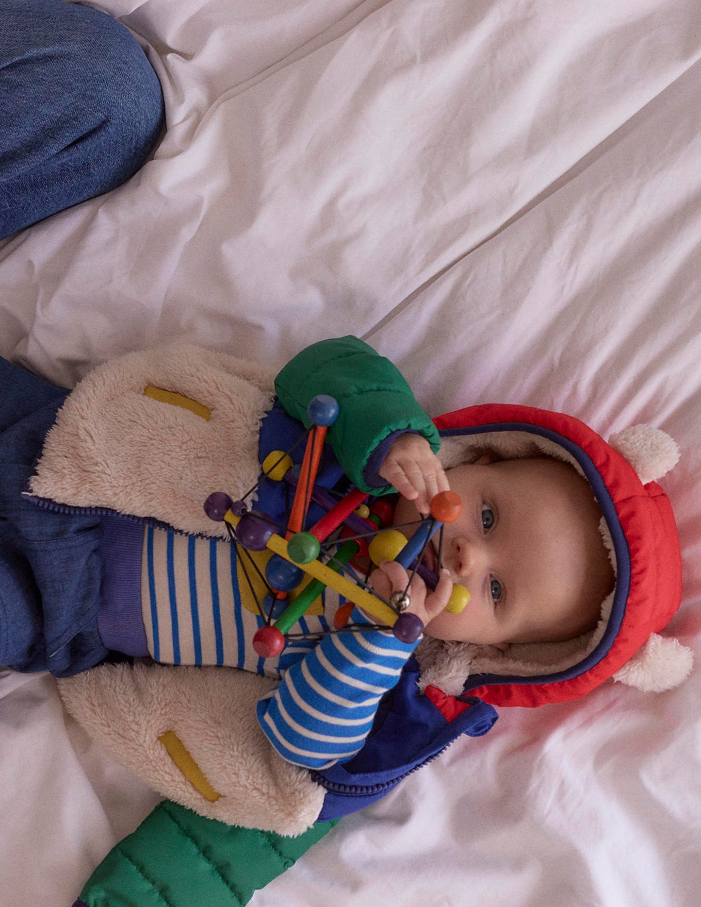 Teddyfell-Mix-Jacke für Jungen-Bunt Blockfarben