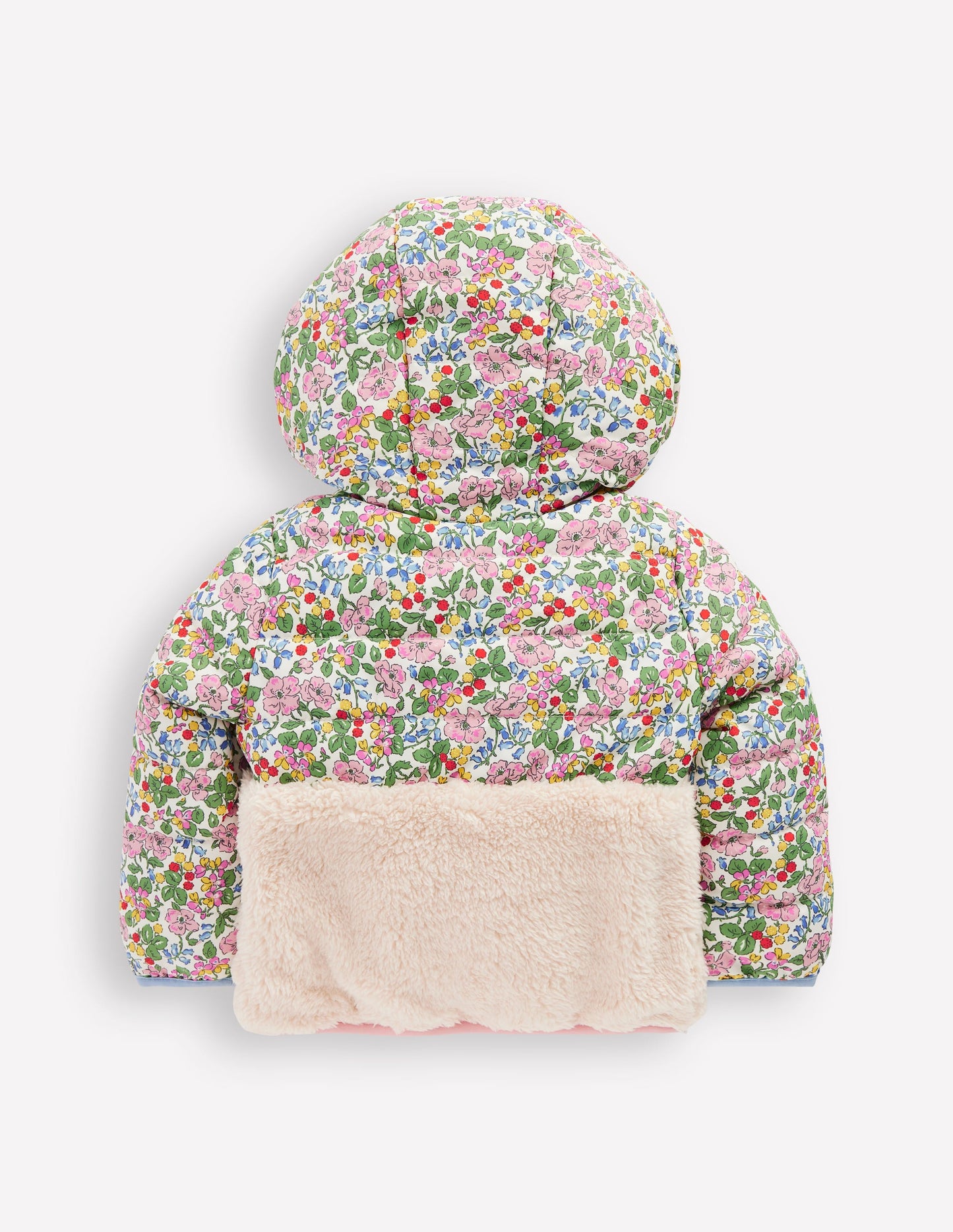 Borg-Jacke-Naturweiß/Beere, Blumenmuster