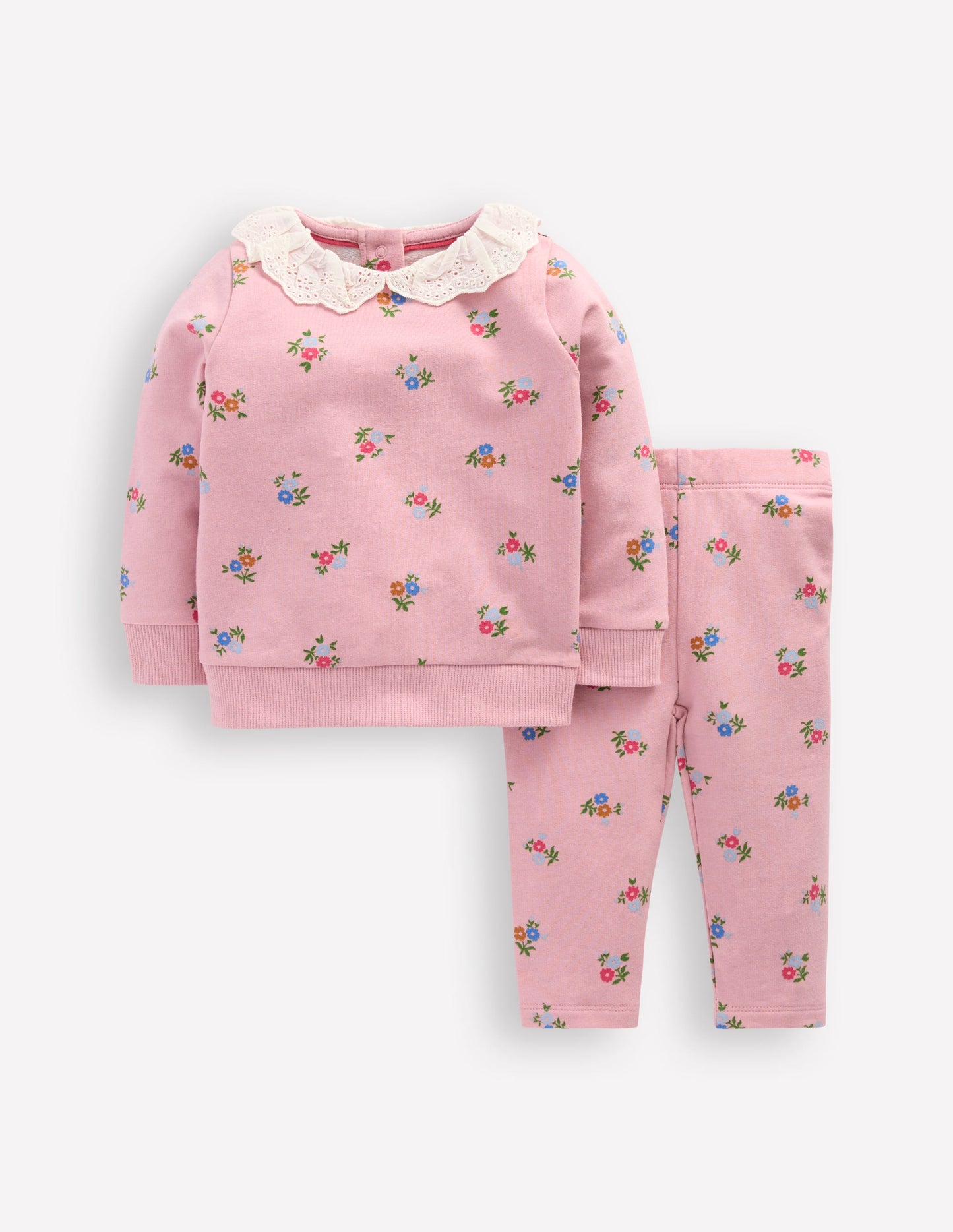 Sweatshirt-Spielset-Pink Geblümt