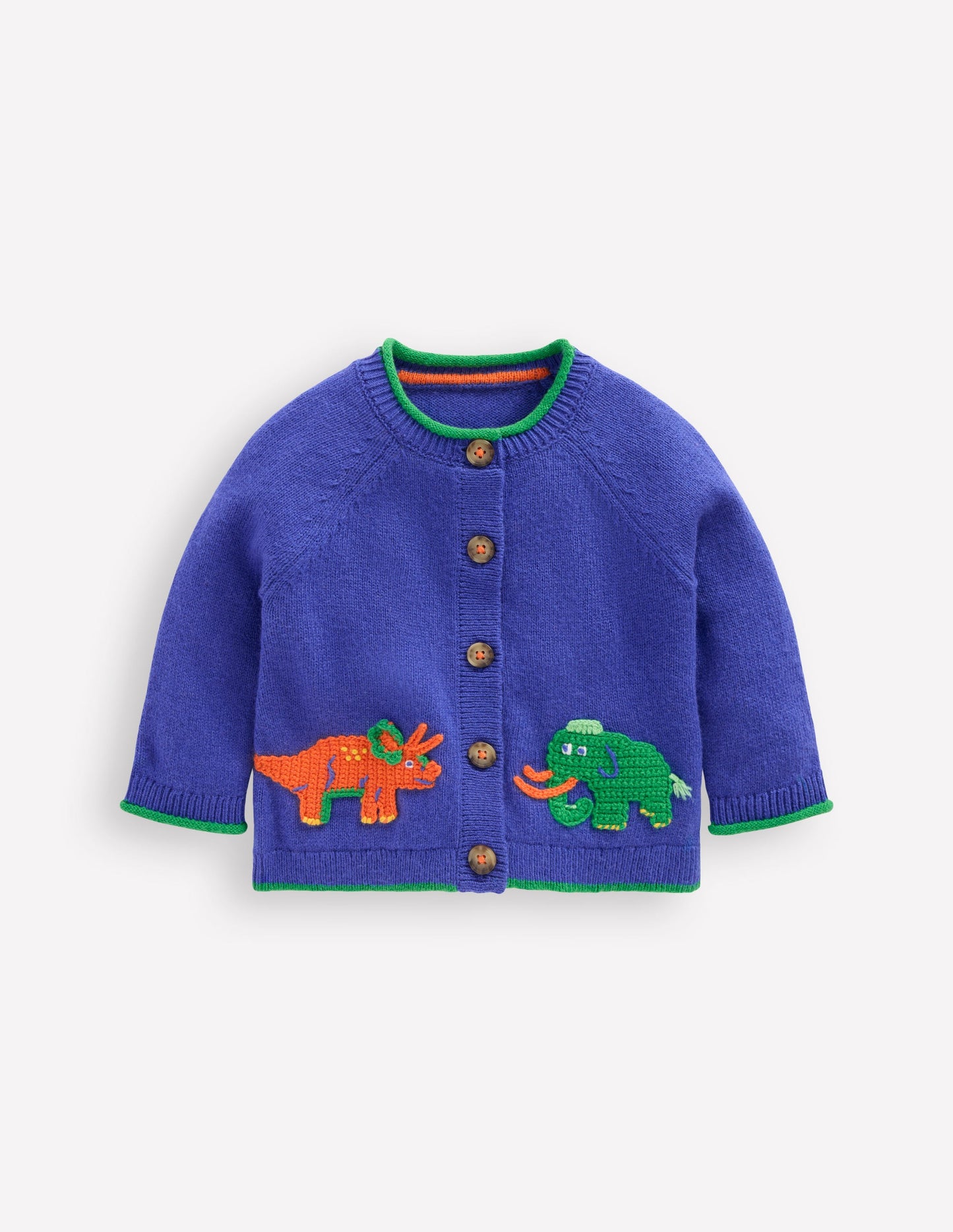 Originelle Logo-Strickjacke-Saphirblau Prähistorisch Logo