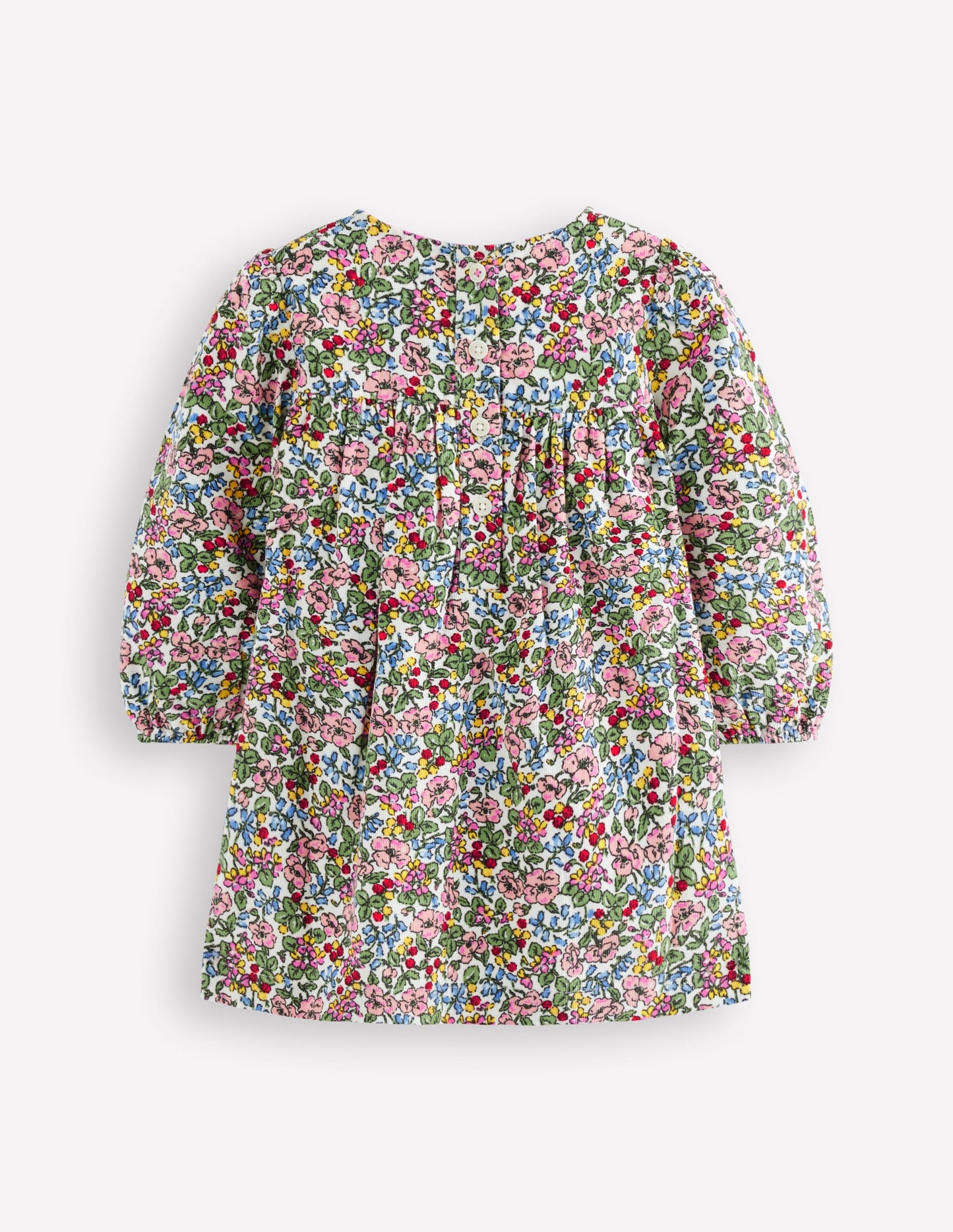 Gewebtes Kleid mit Passe-Kokosnuss Beere Blumenmuster