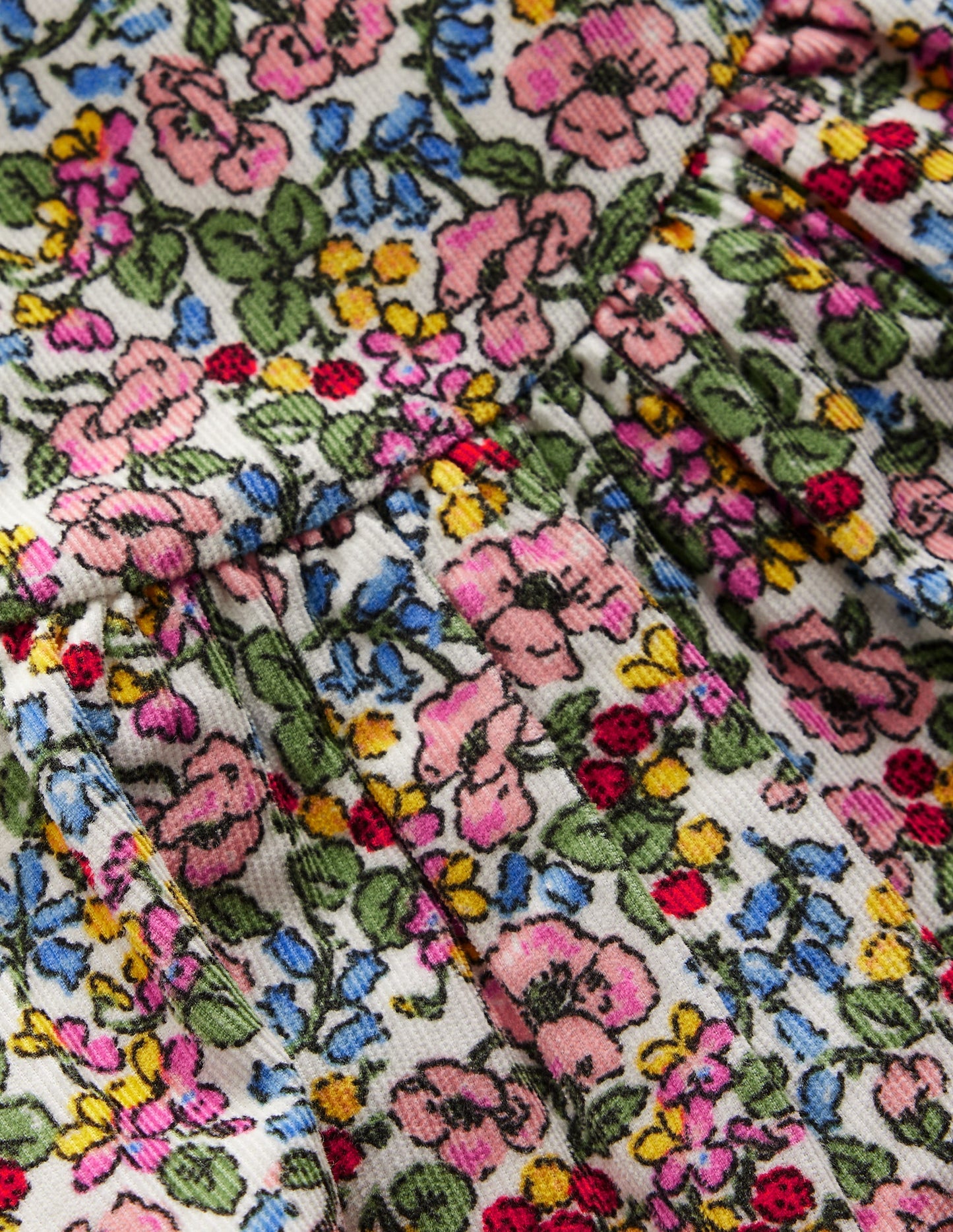 Gewebtes Kleid mit Passe-Kokosnuss Beere Blumenmuster