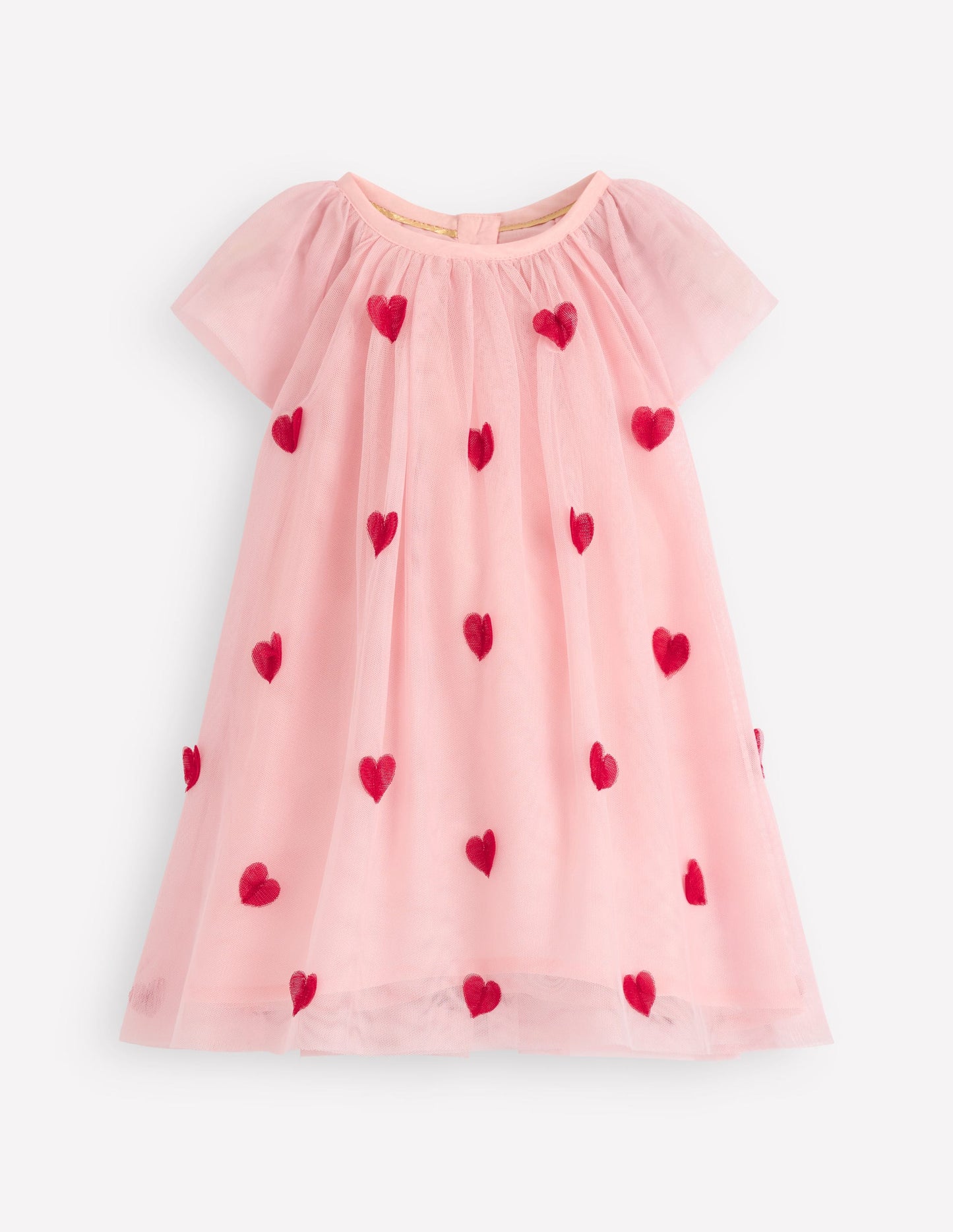 Mehrlagiges Tüllkleid-Kreiderosa Herzen