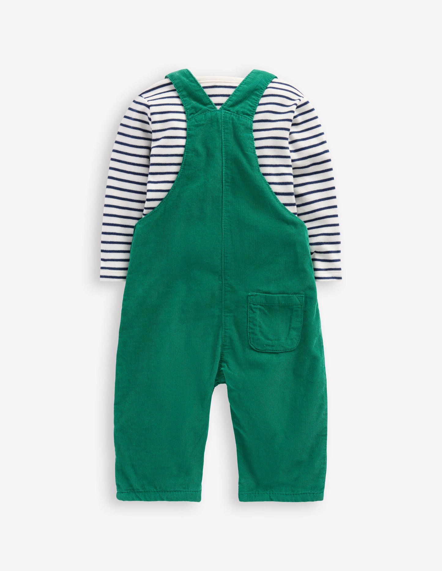 Ensemble avec salopette en velours côtelé-Vert joyau