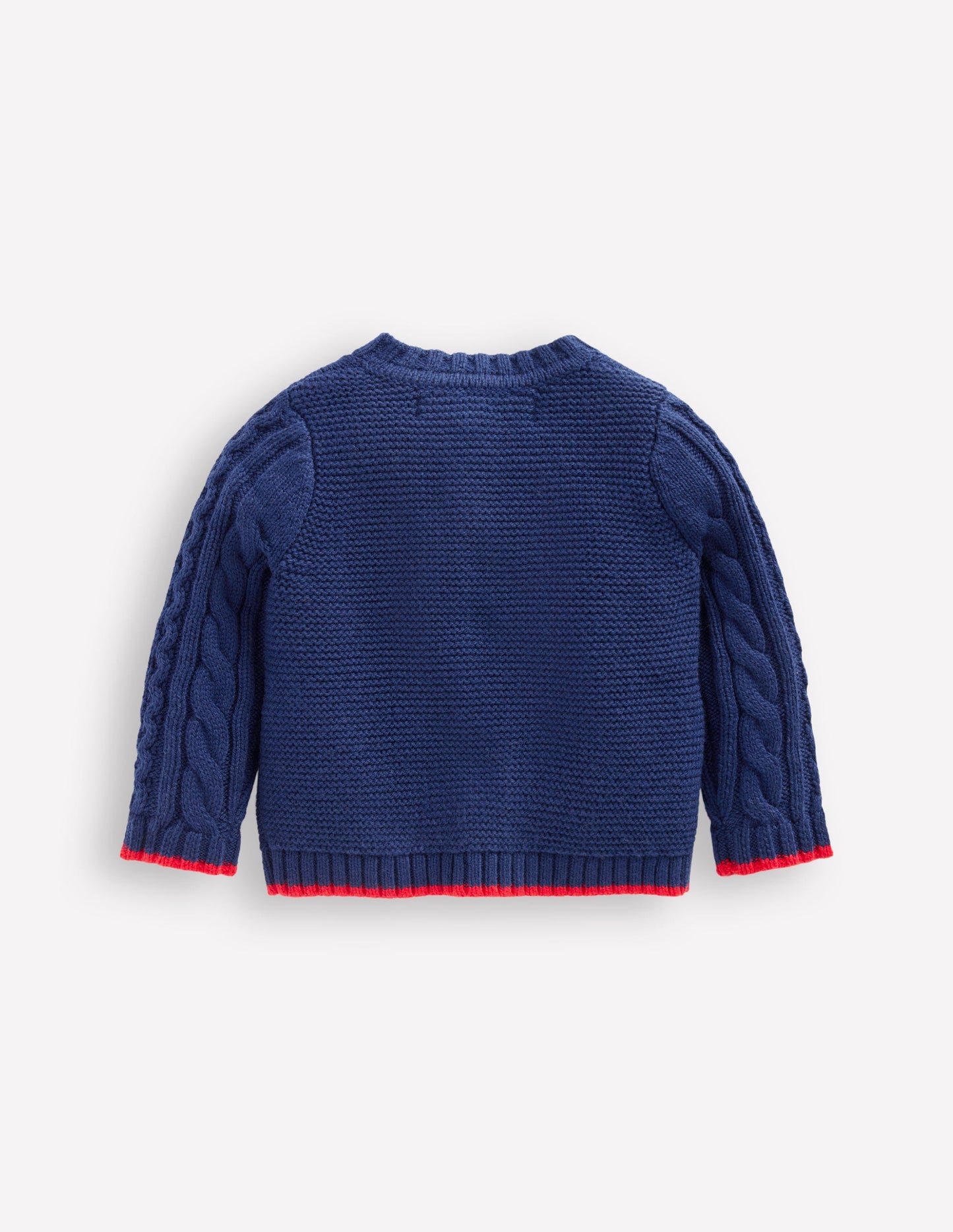 Klassische Strickjacke mit Zopfmuster-Mittelalterliches Blau