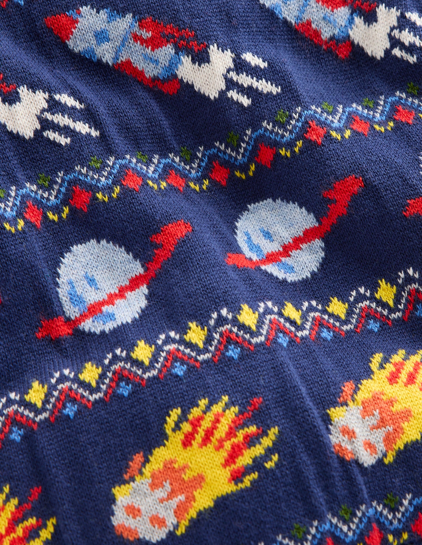 Ensemble en maille-Motif jacquard espace bleu marine