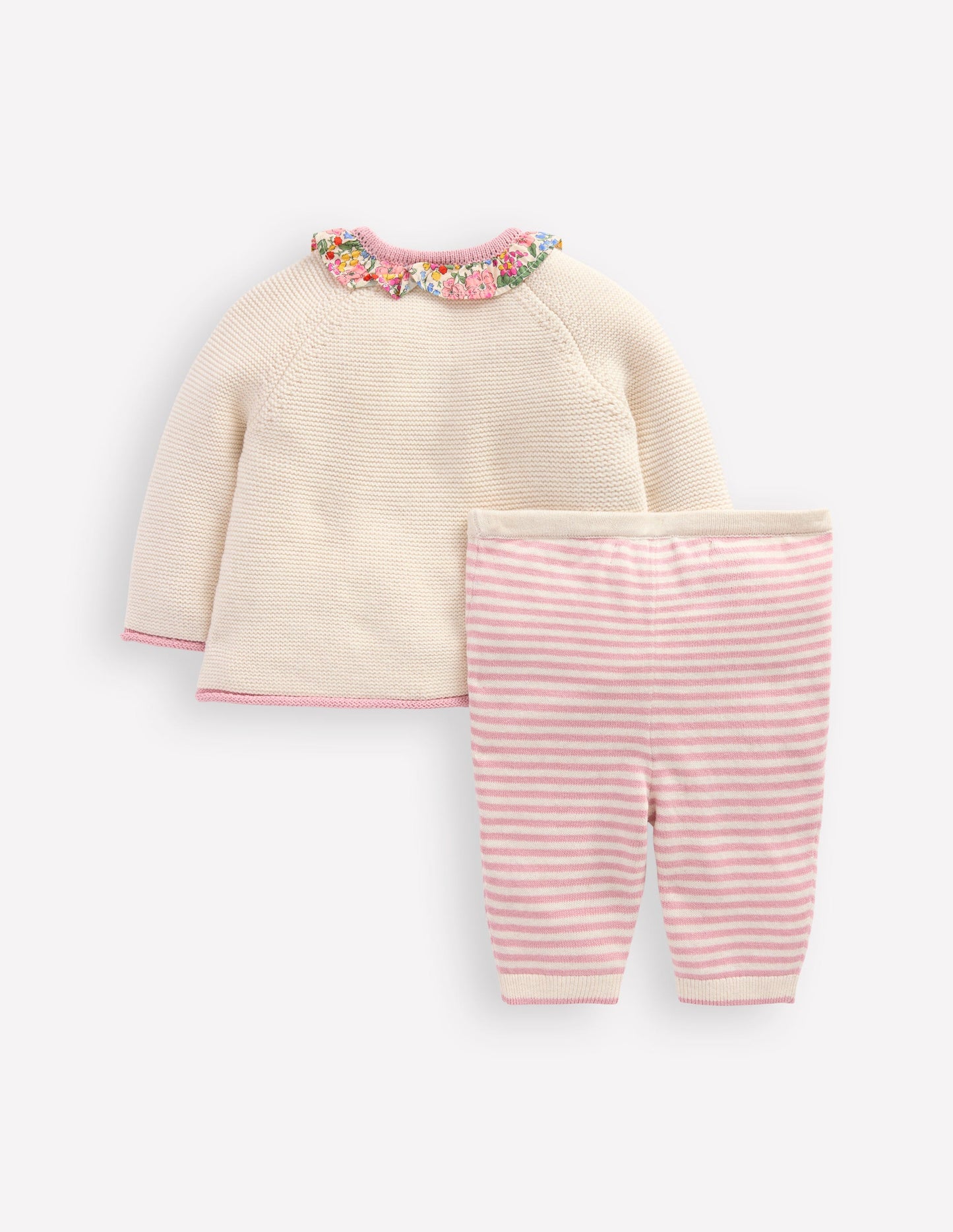 Hübsches Spielset aus Strick-Beige Meliert Herzen