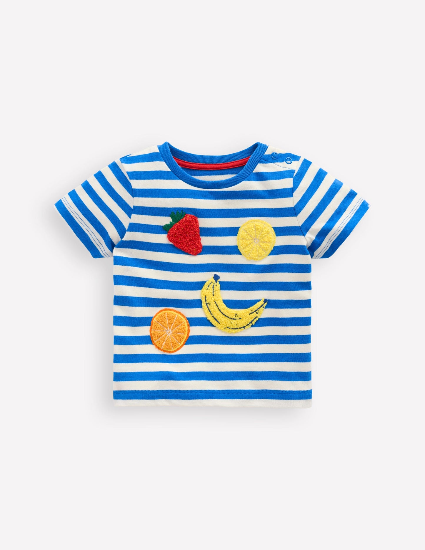 T-Shirt mit Logo-Blau Streifen Obst