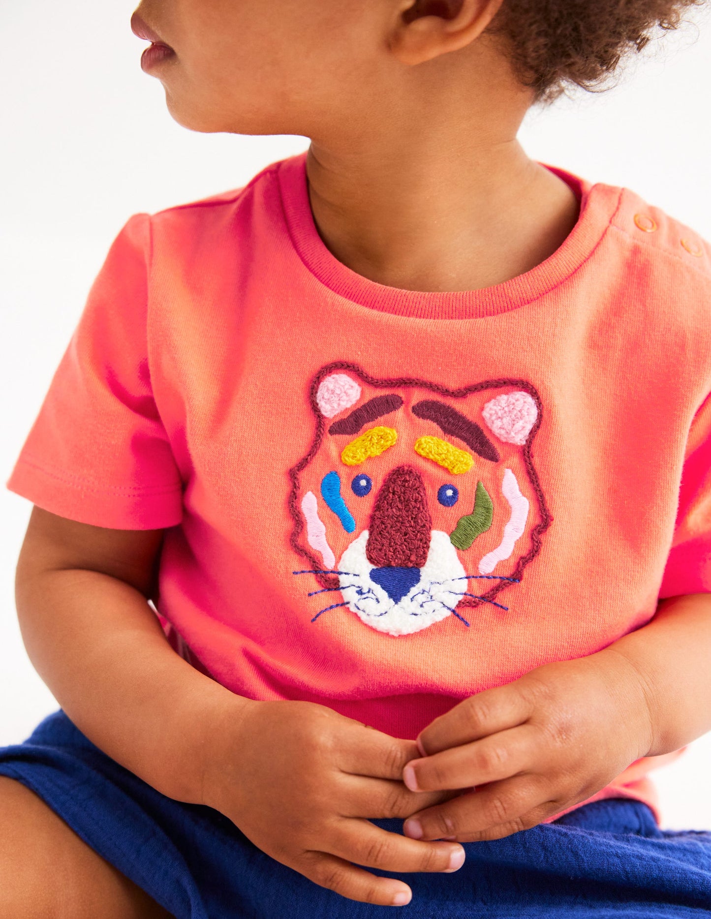 T-shirt à logo-Tigre corail chaud