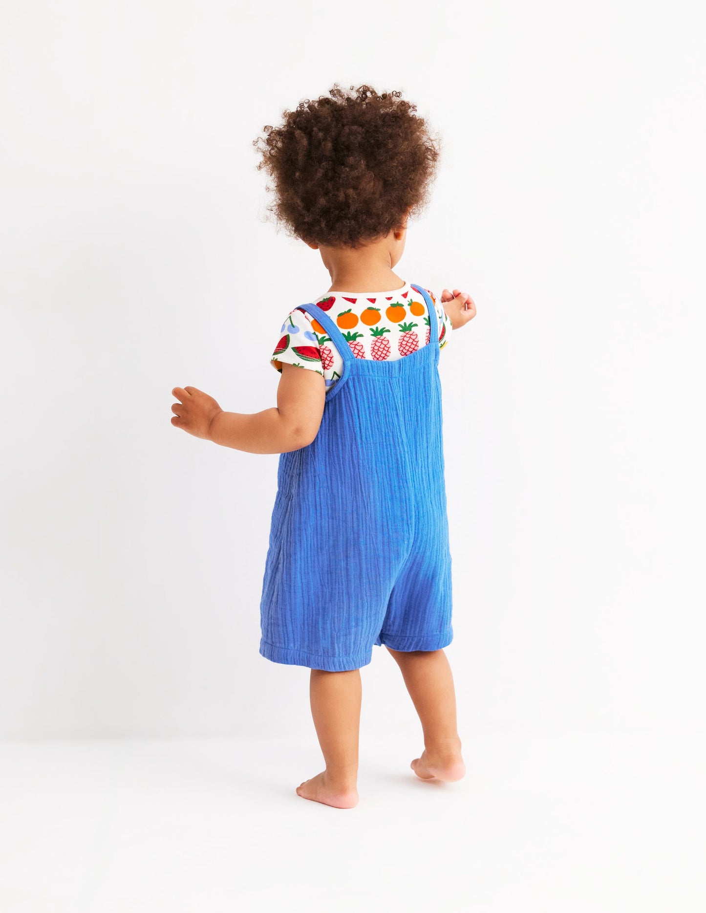 Ensemble salopette double-étoffe-Fruits bleu plume de paon