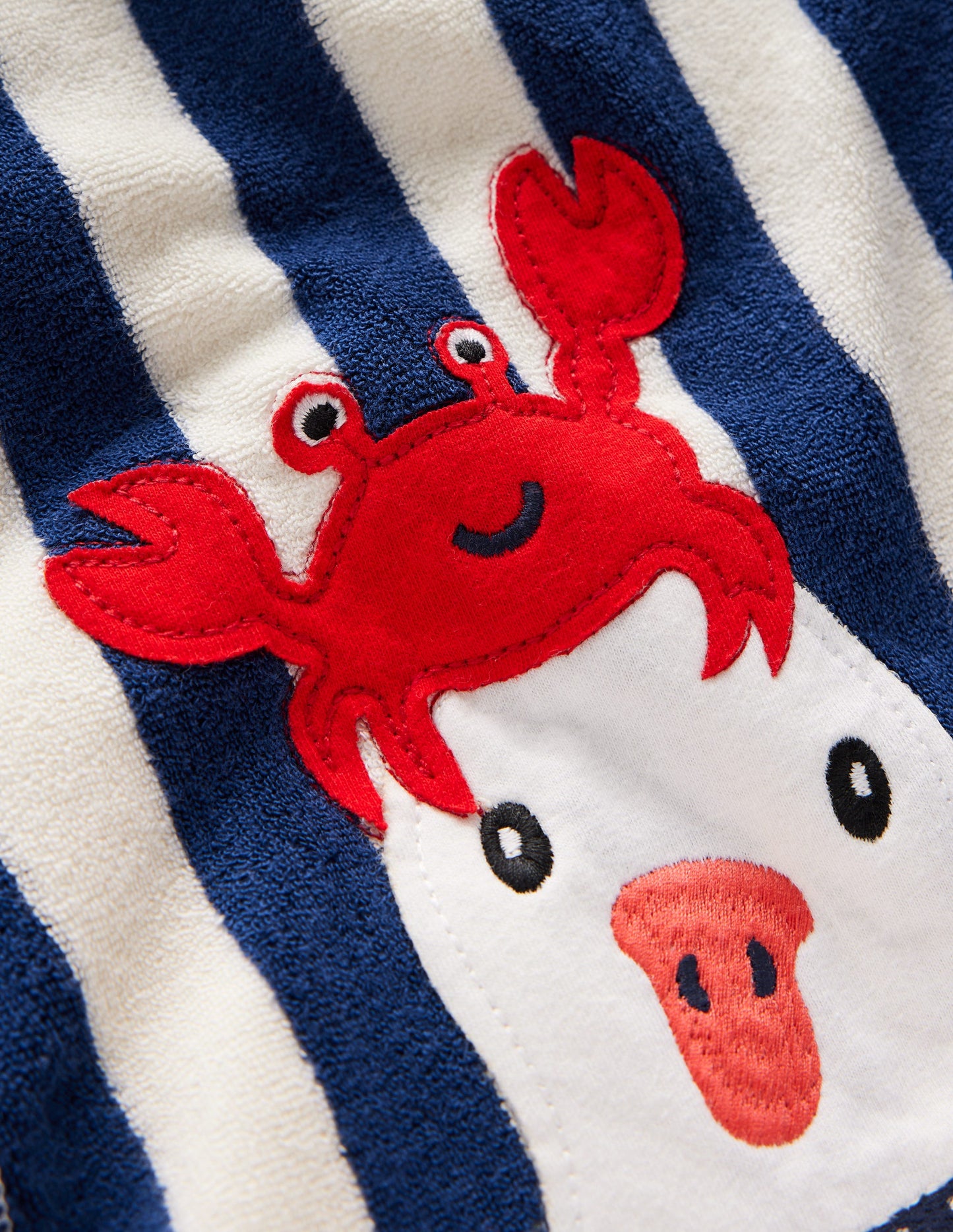 Poncho fantaisie en éponge-Mouettes bleu saphir