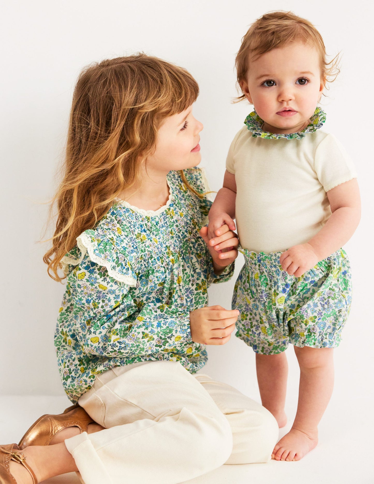 Ensemble rétro-Motif floral poussin multi