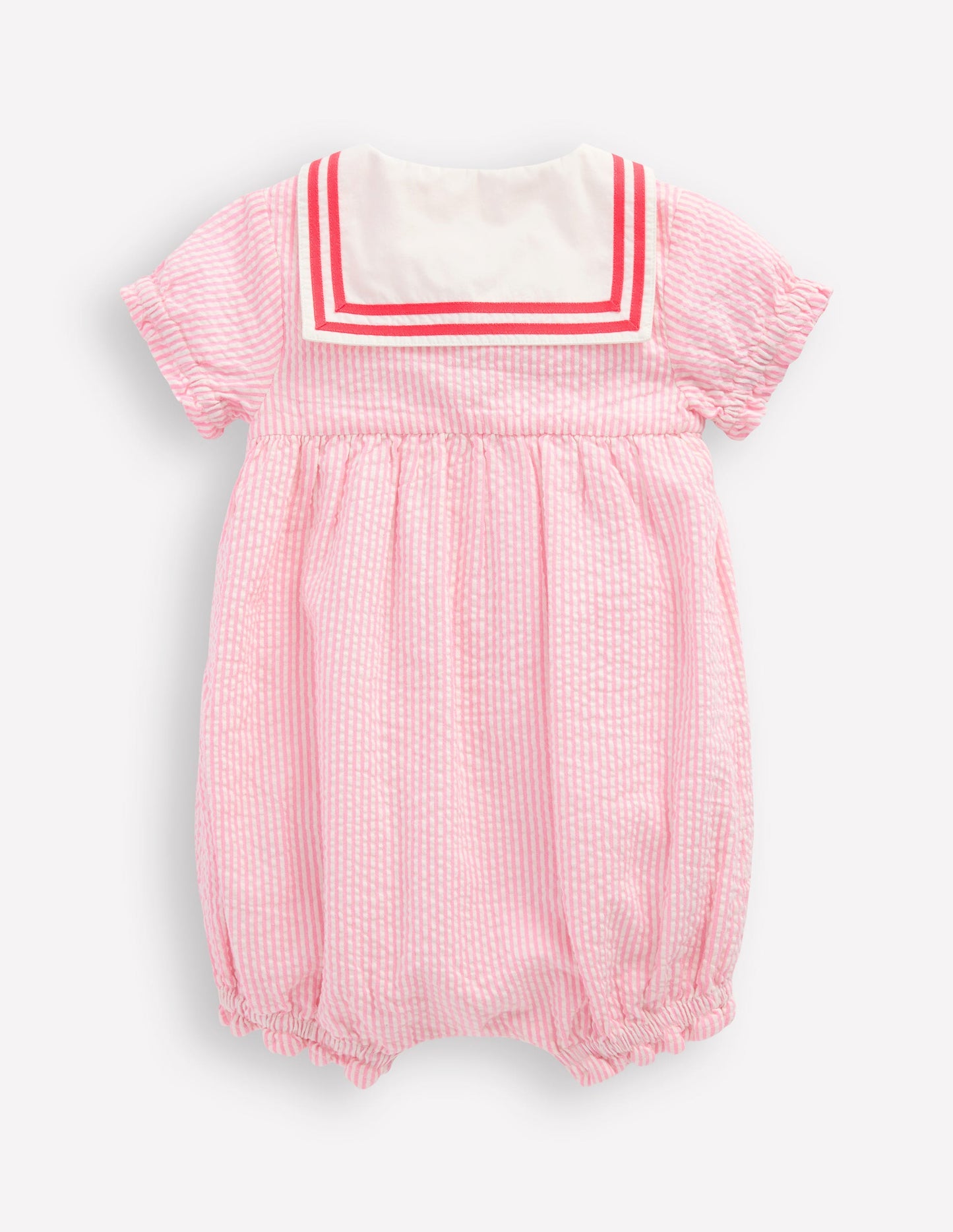 Barboteuse nautique traditionnelle-Rayé style coutil rose