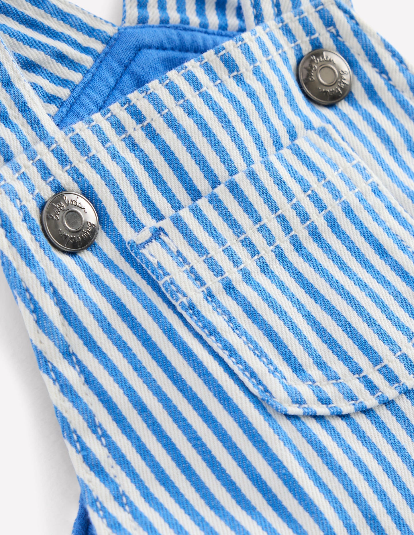 Gewebte Latzhose-Blau Drell Streifen