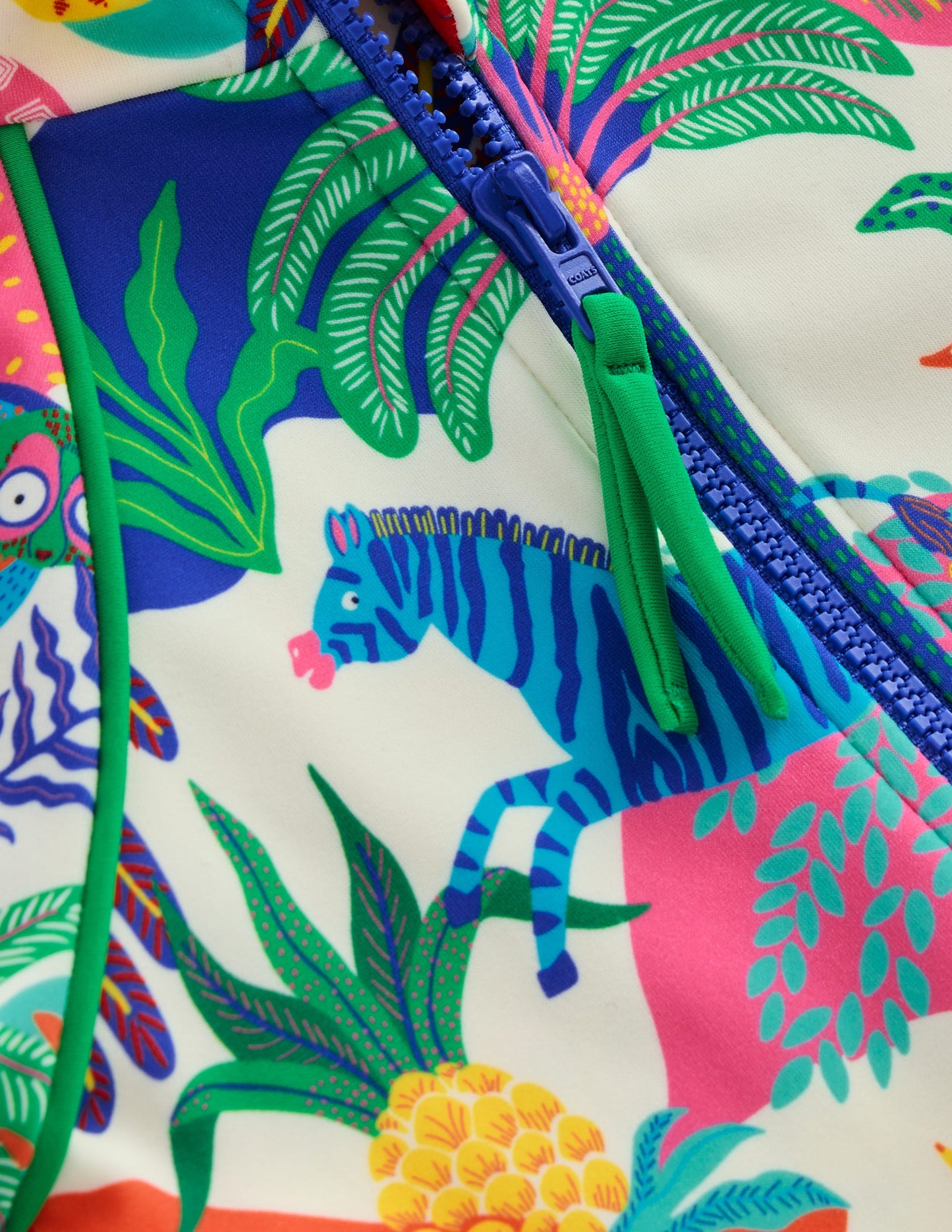 Gemusterter Surfanzug mit Sonnenschutz-Weiches Naturweiß Bunt Dschungel