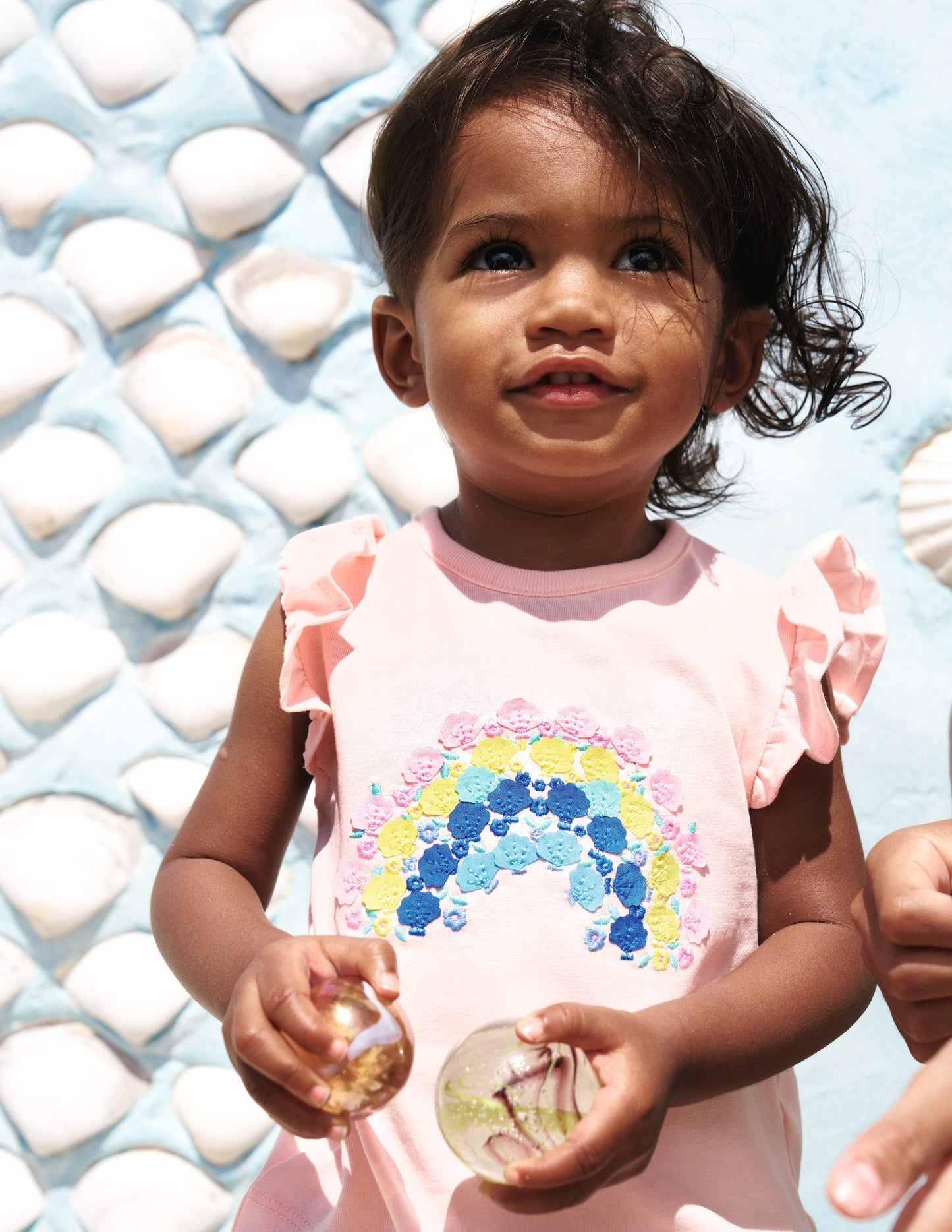 Jersey-Spielset mit Rüschen-Kokosnussmilch Regenbogen Muscheln