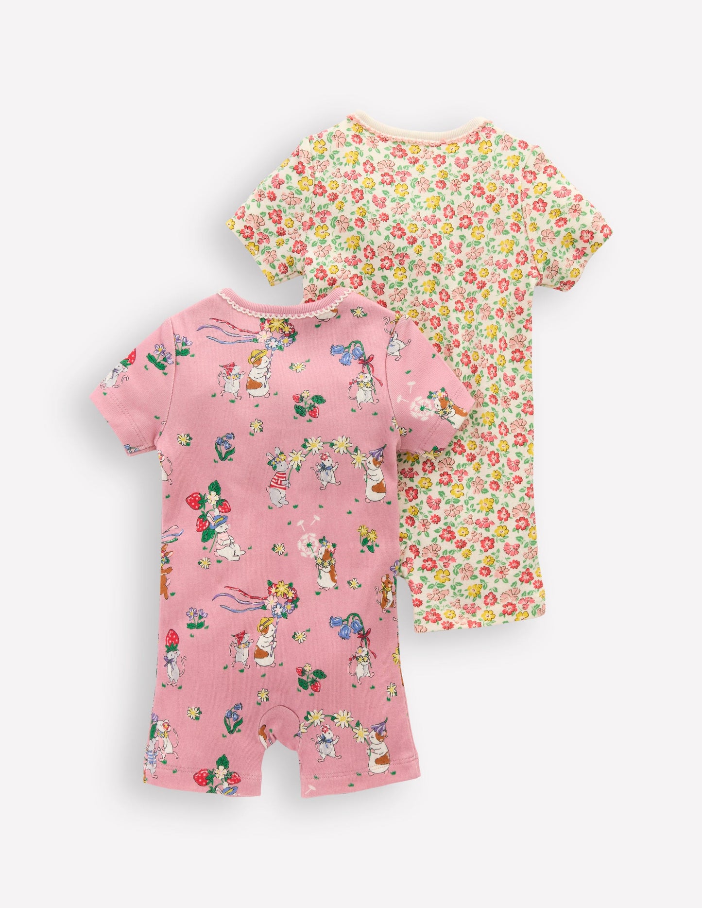 2 barboteuses courtes-Motif Summer Flowerbed multi