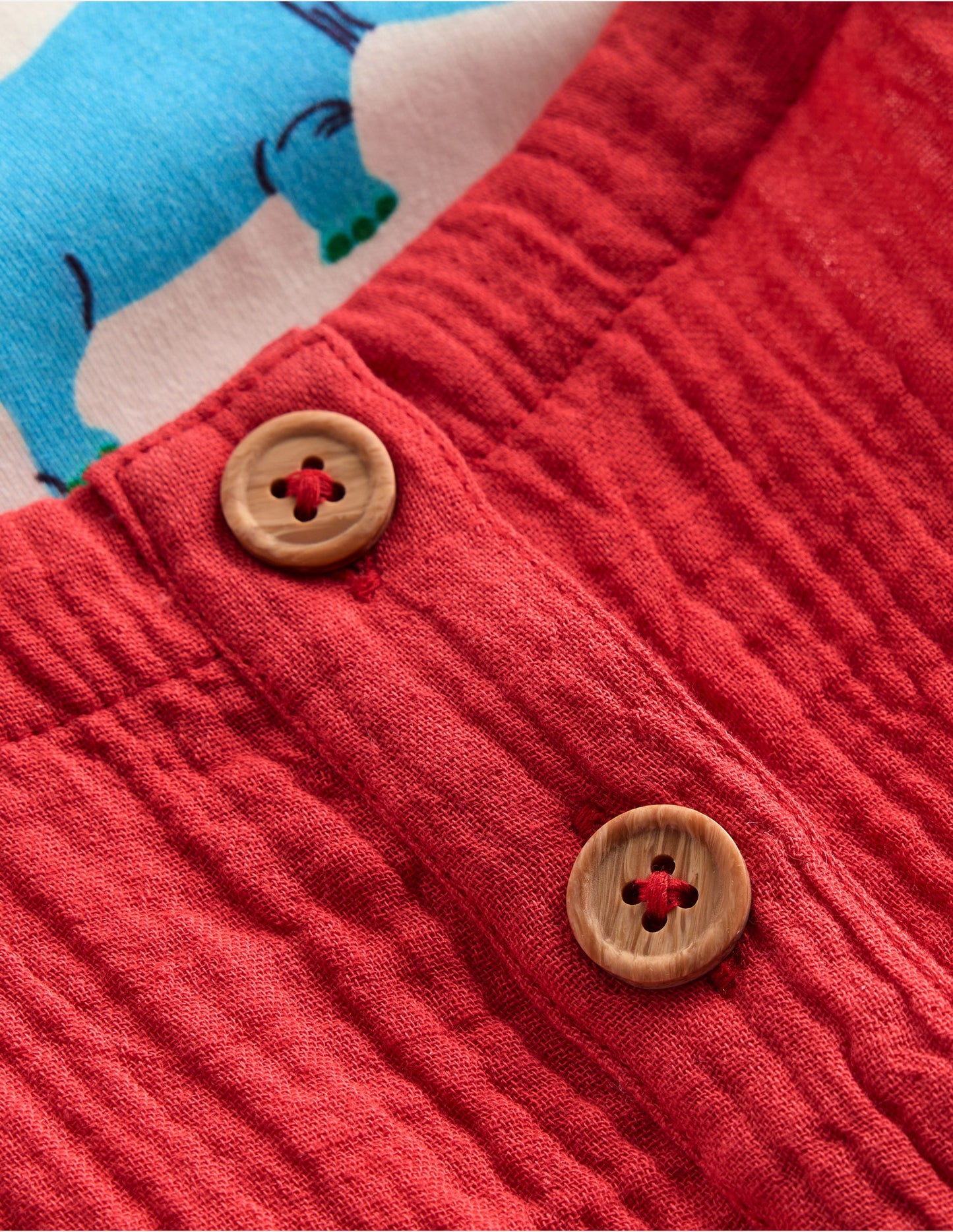 Ensemble salopette double-étoffe-Jungle rouge coquelicot