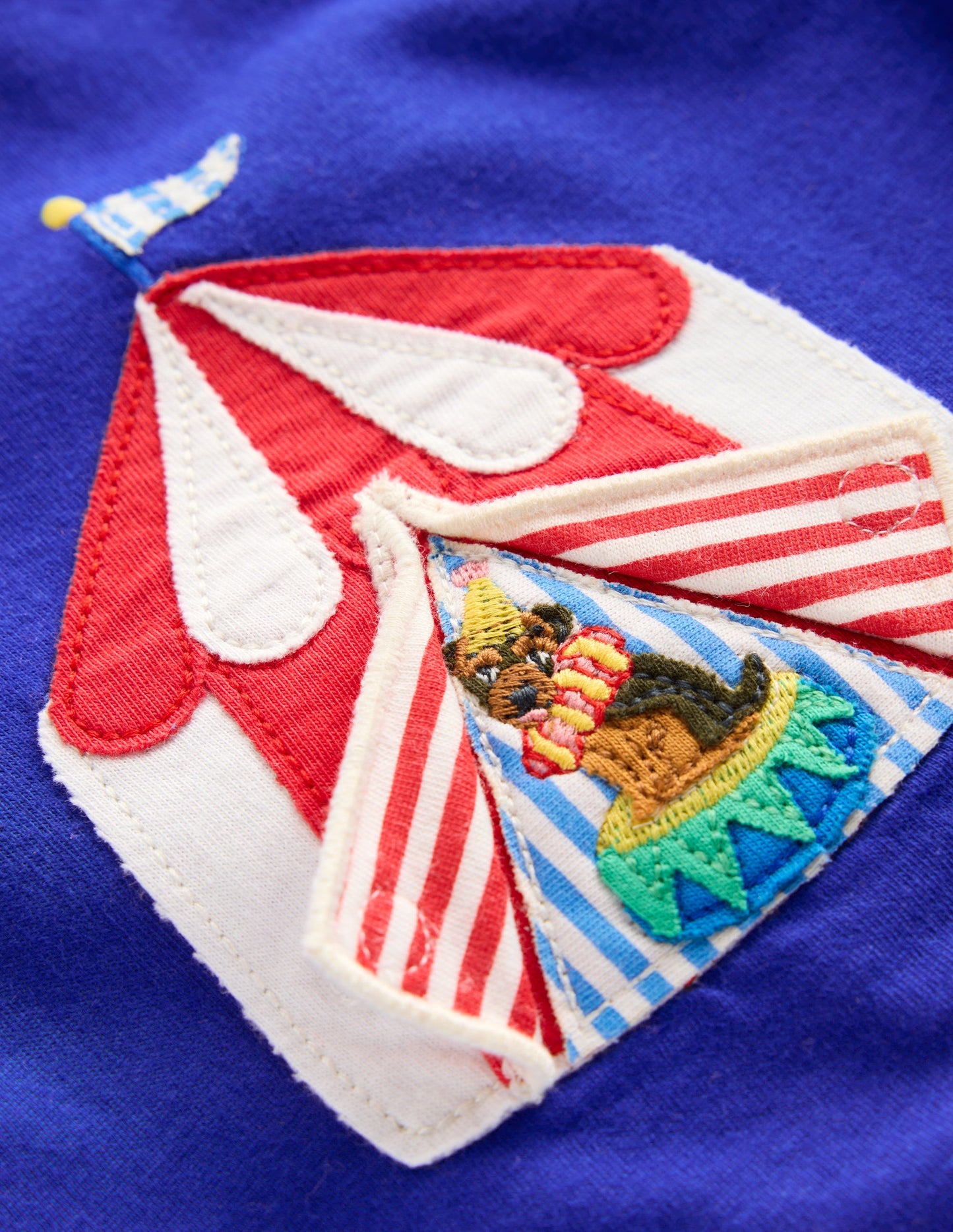 T-shirt avec rabat à soulever garçon-Cirque bleu vif