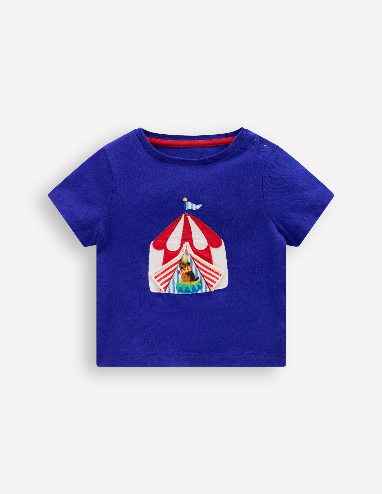 T-shirt avec rabat à soulever garçon-Cirque bleu vif