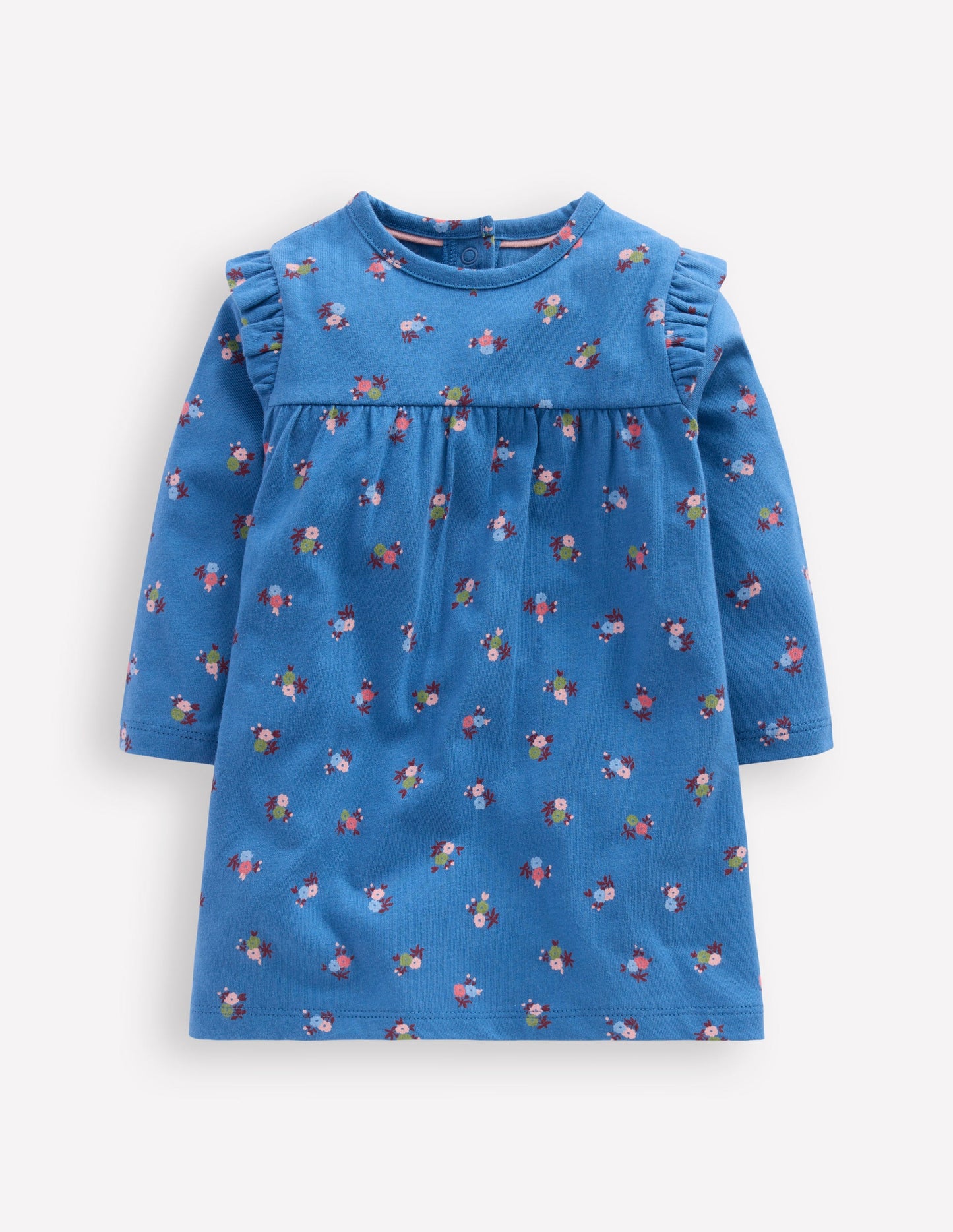 Robe imprimée en jersey-Bleu à Fleurs