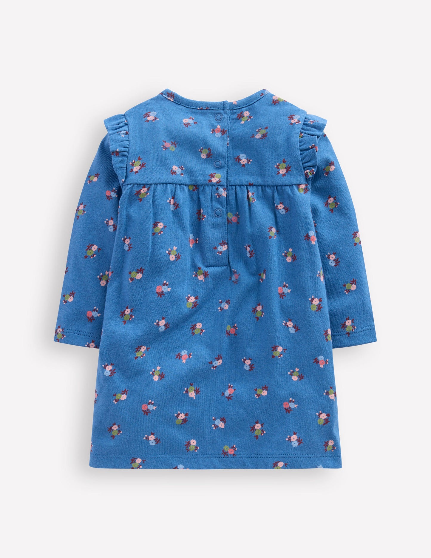 Robe imprimée en jersey-Bleu à Fleurs