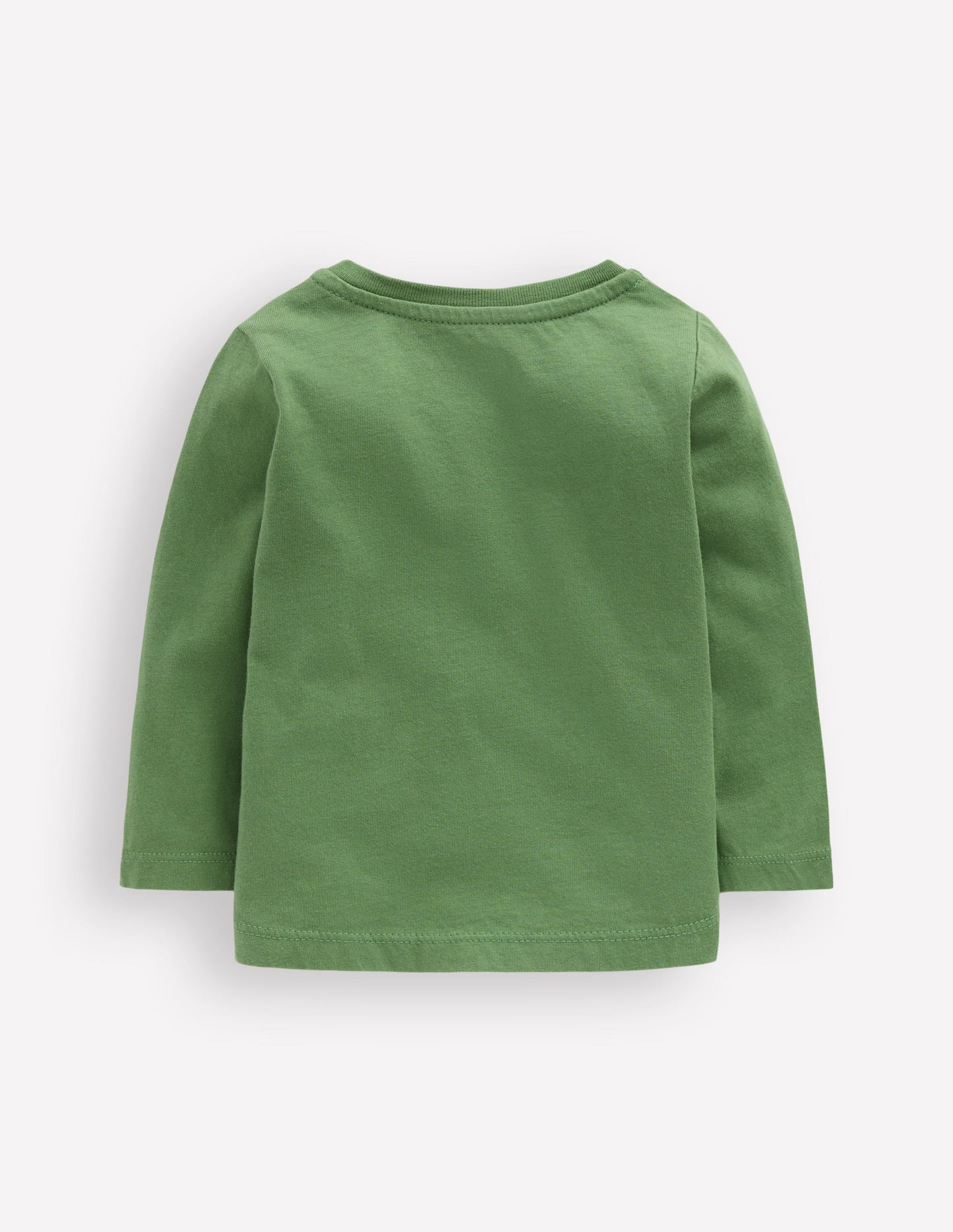 Langärmliges T-Shirt mit Applikation-Grün Aufklappdetail Fahrzeuge
